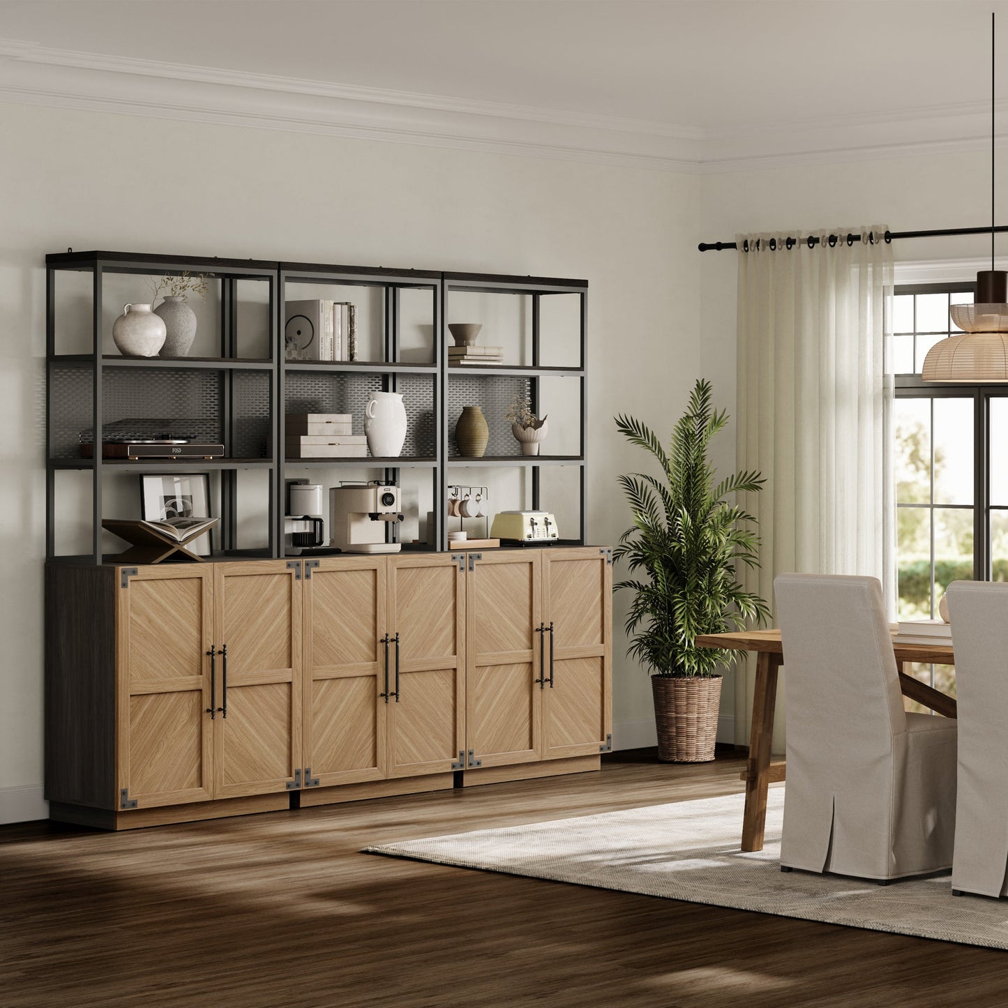 Willow 2 Doors Bookshelf, 75.3 Inch Tall