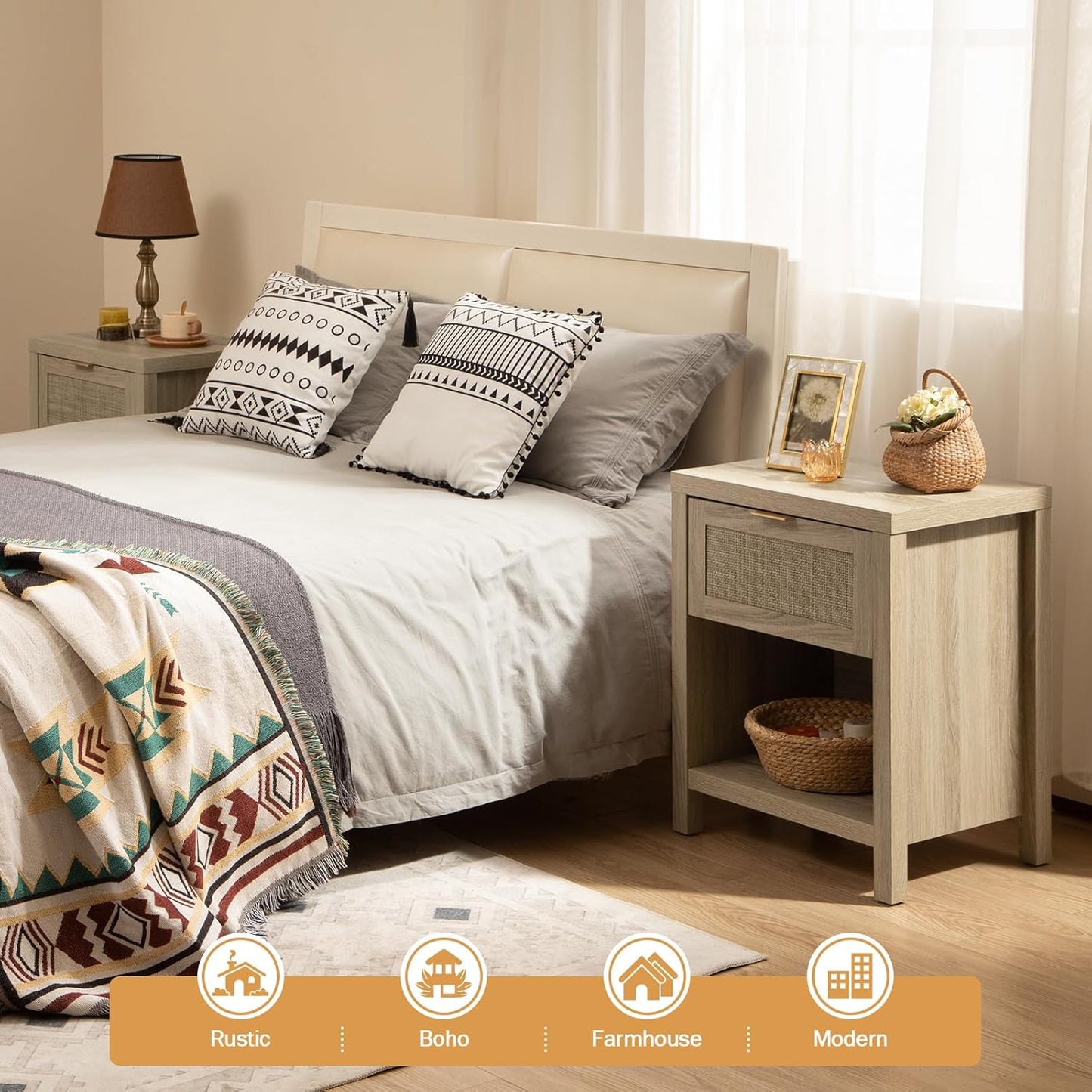 Savanna Nightstand and 6-Drawers Dresser Set