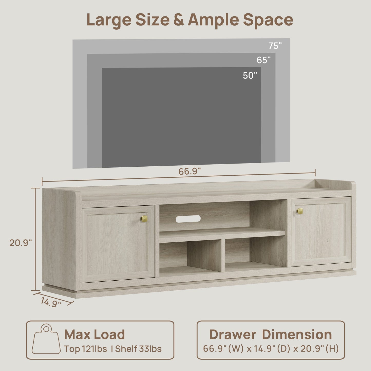 Helio TV Stand for 75 inch TV