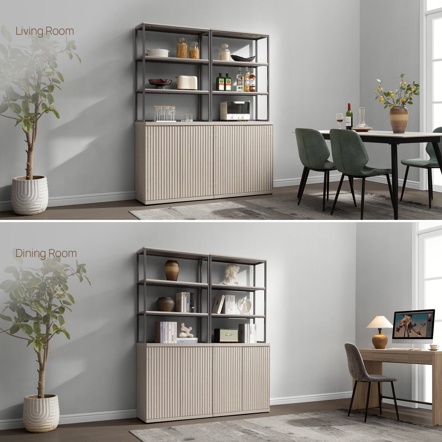 Stria Bookshelf with Storage