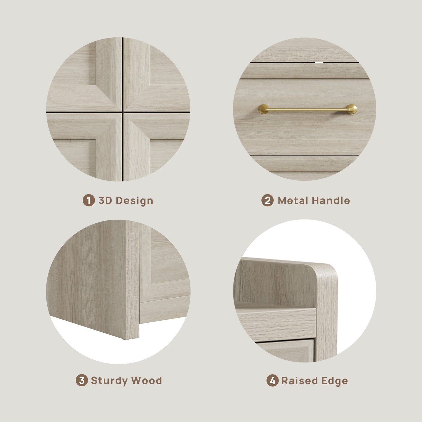 Helio White 6 Drawers Dresser