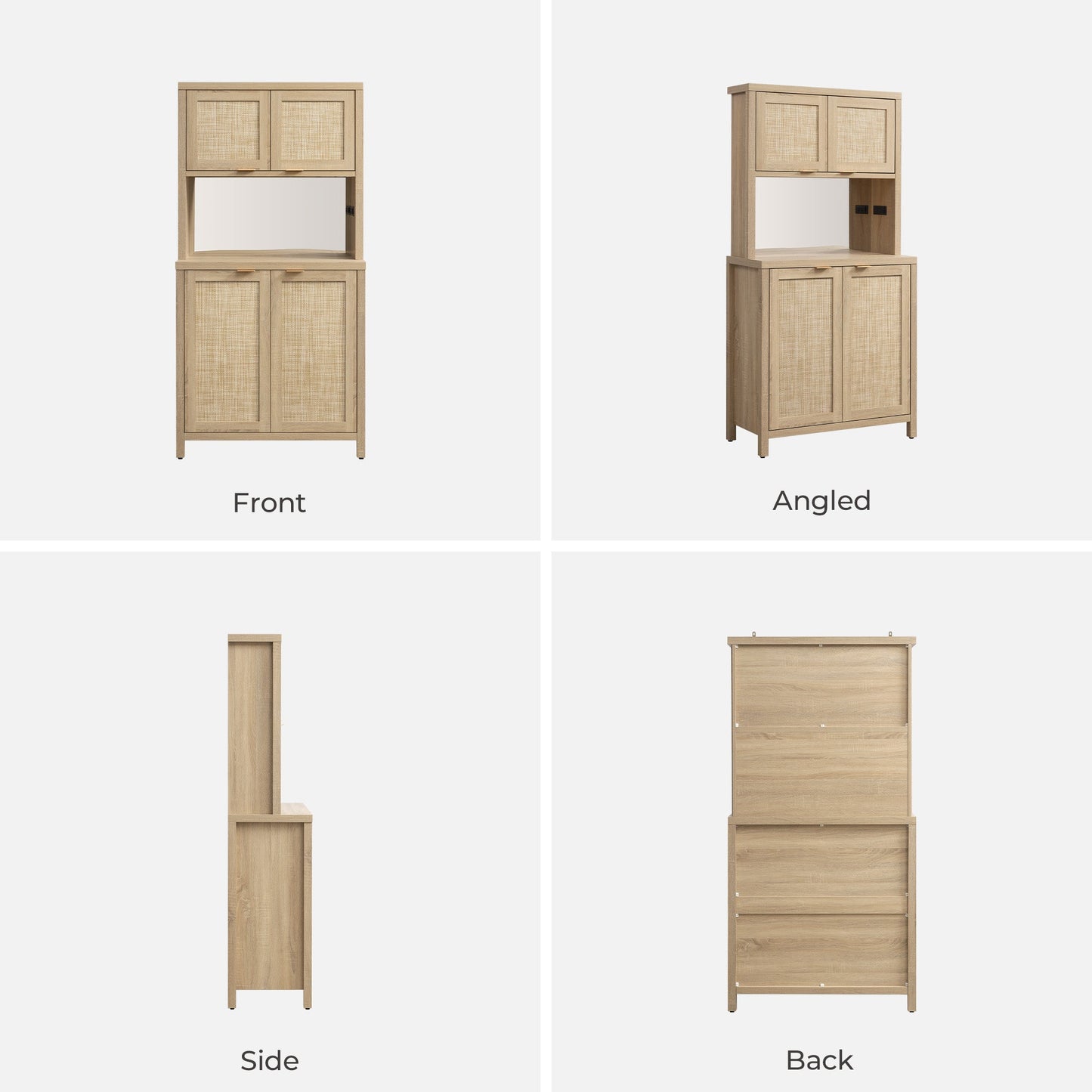 Savanna Pantry Cabinet,Rattan Door