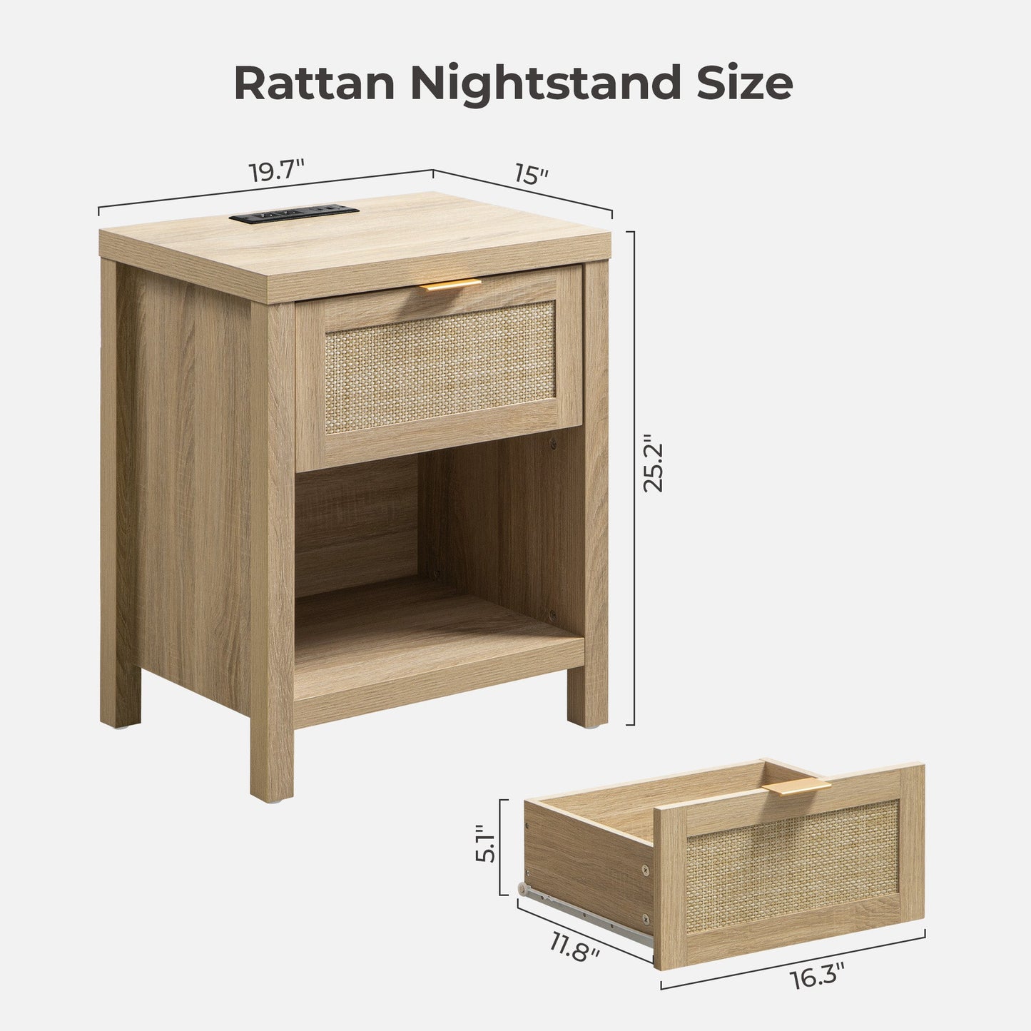 Savanna Nightstand with 1 Drawer