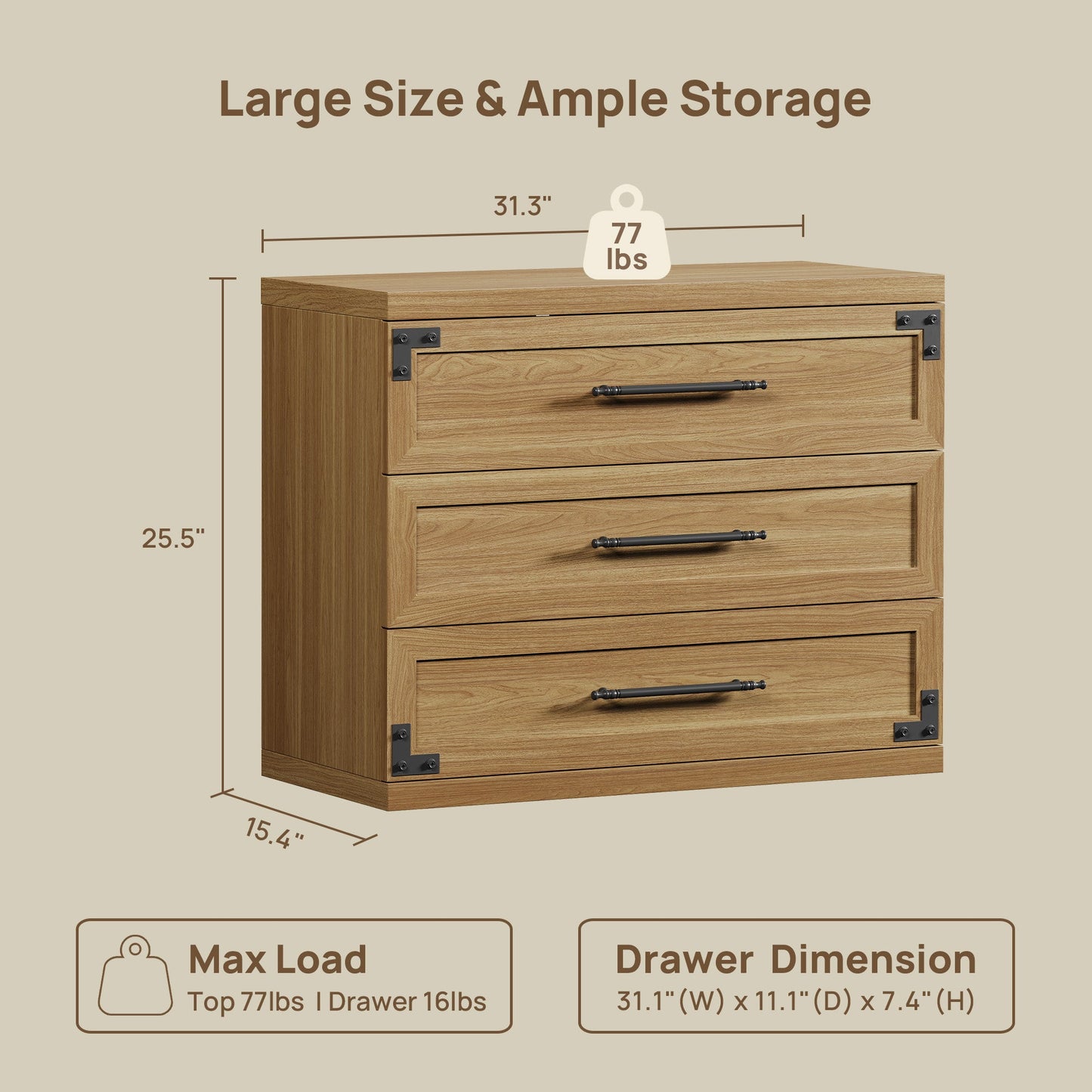 Willow 9 Drawers Dresser for Bedroom