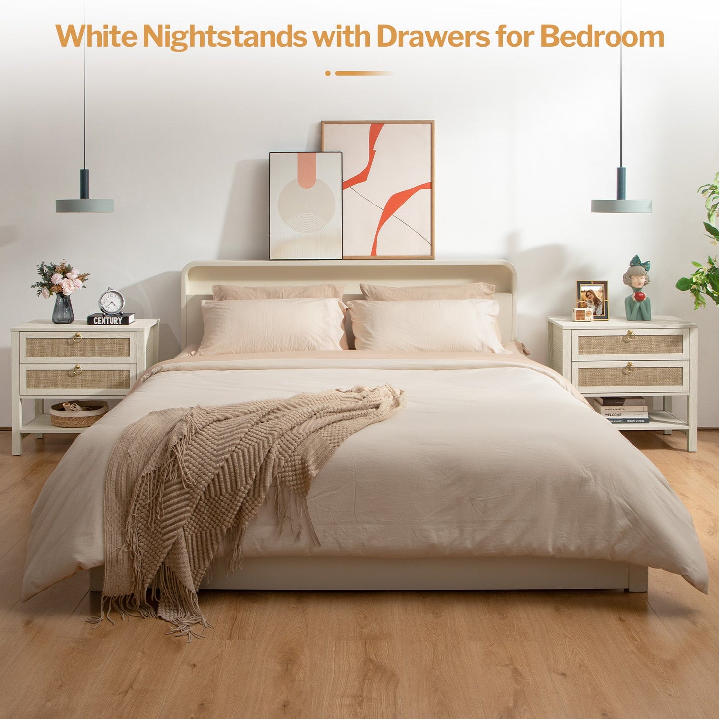 Terra 4 Doors Sideboard and 2 Drawers Nightstands Set