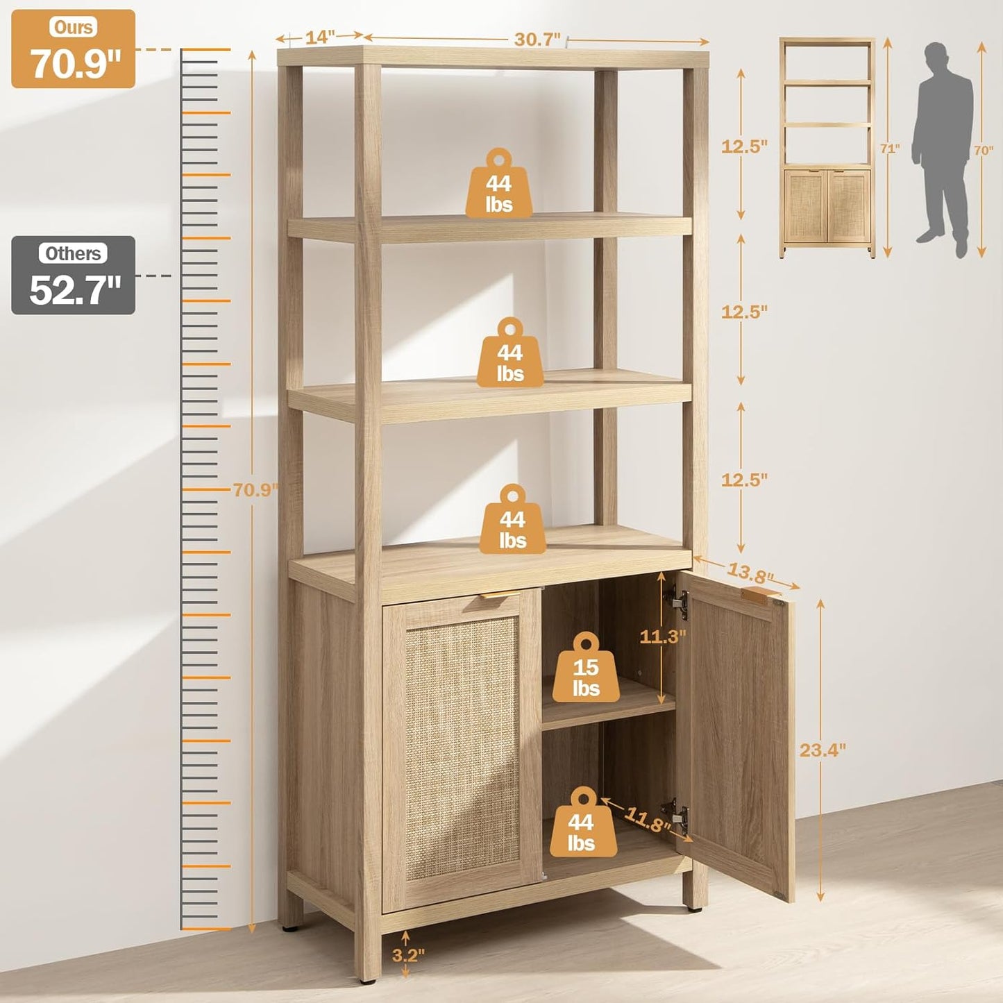 Savanna Rattan Bookshelf