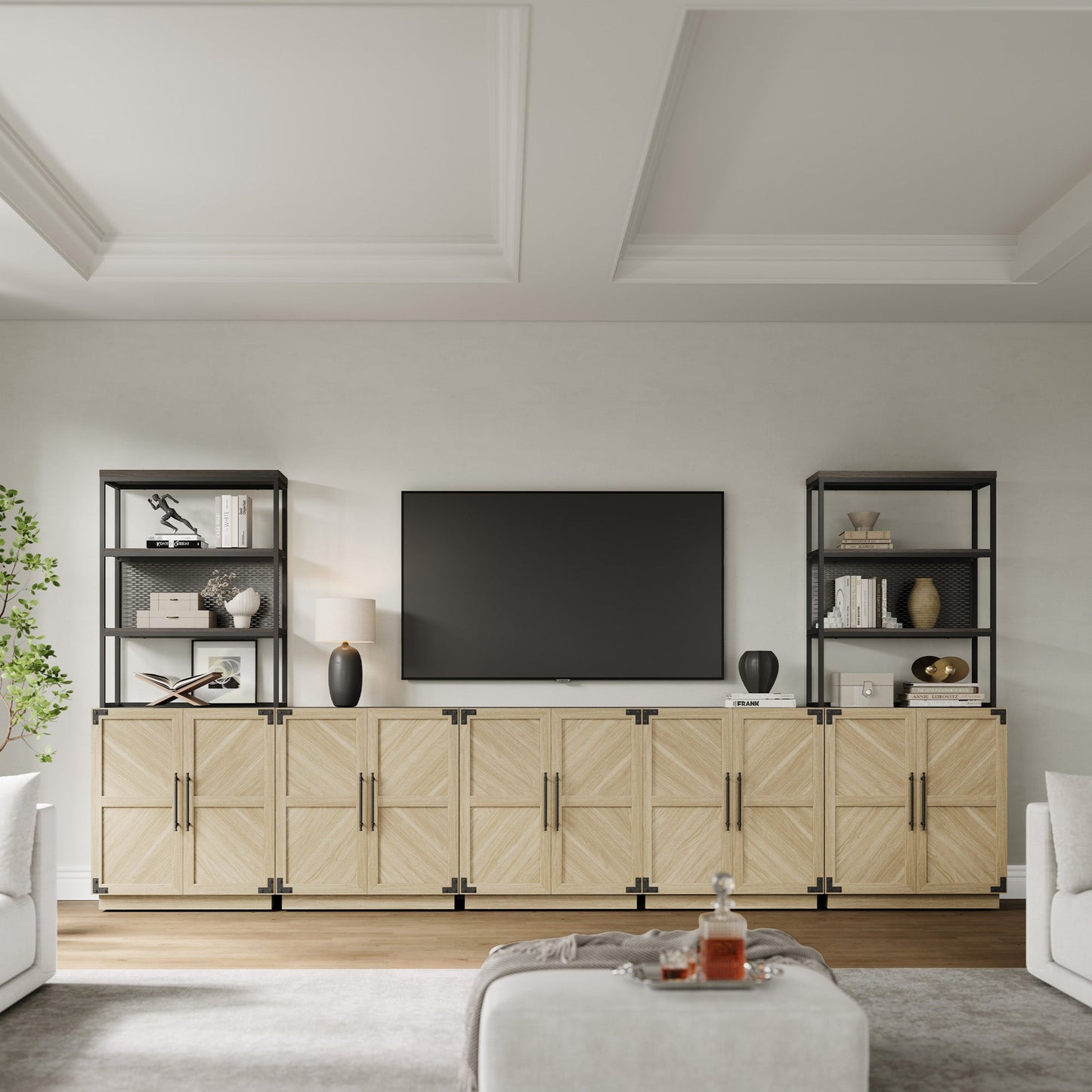 Willow 2 Doors Bookshelf, 75.3 Inch Tall