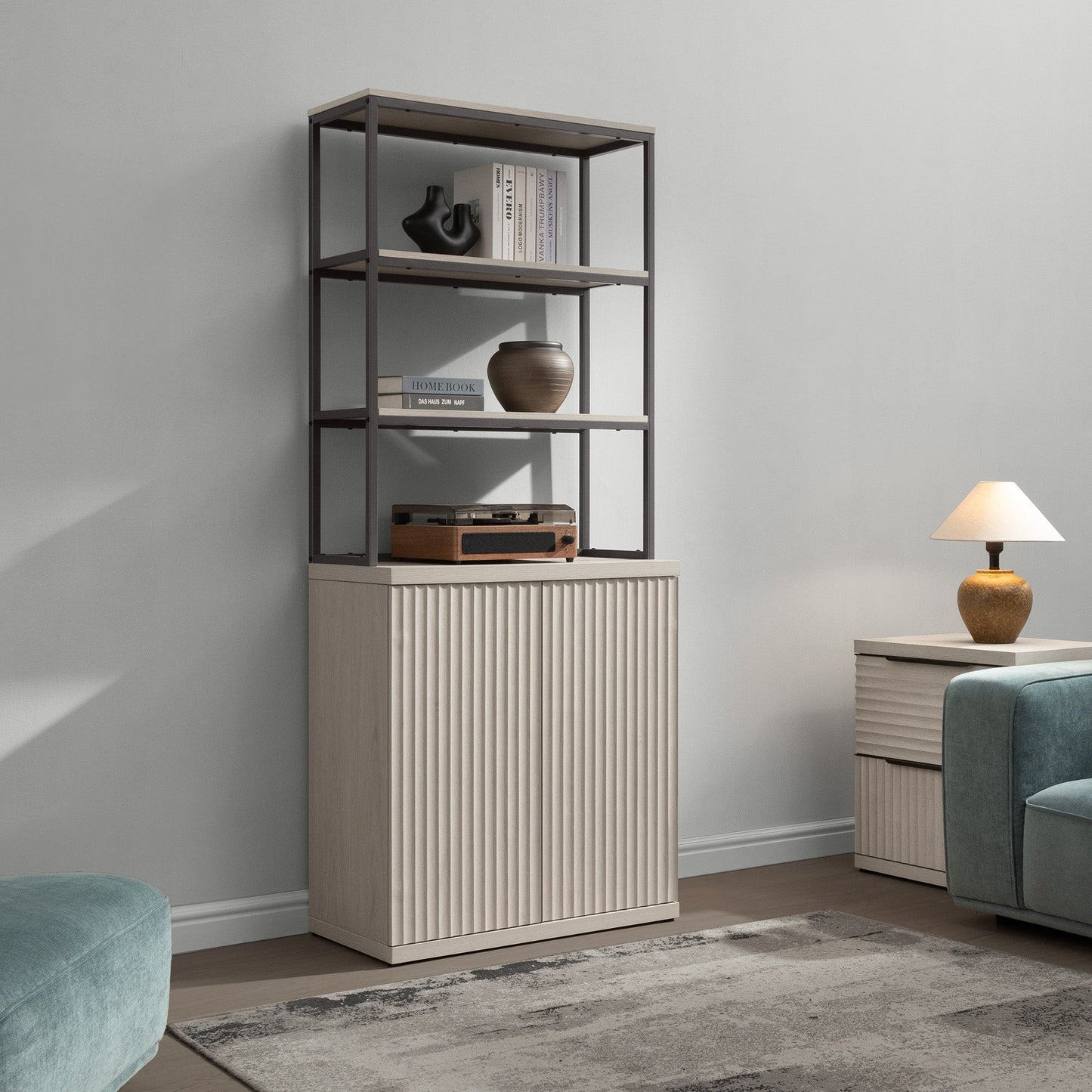 Stria Bookshelf with Storage