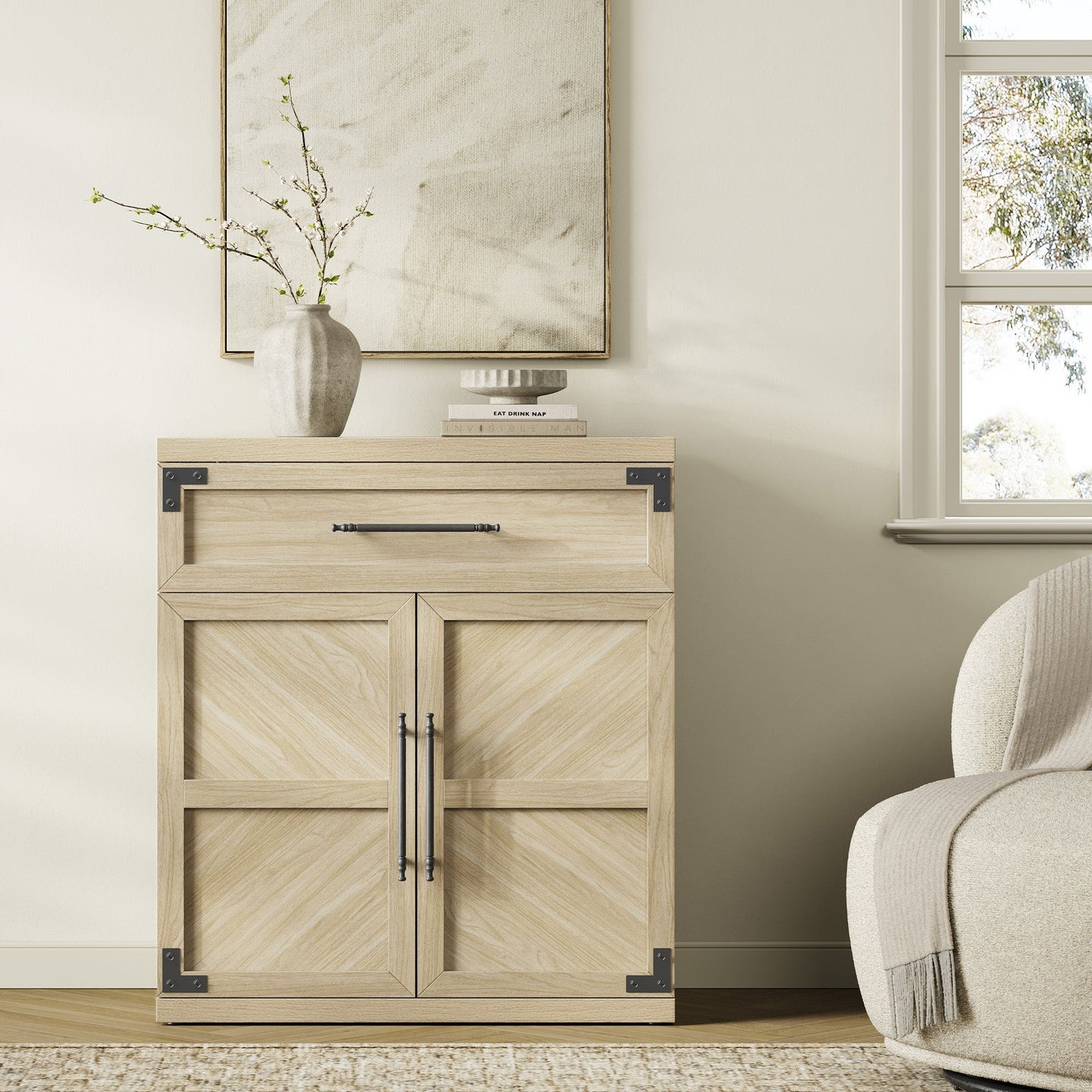 Willow Sideboard with 1 Drawer and 2 Doors for Entryway