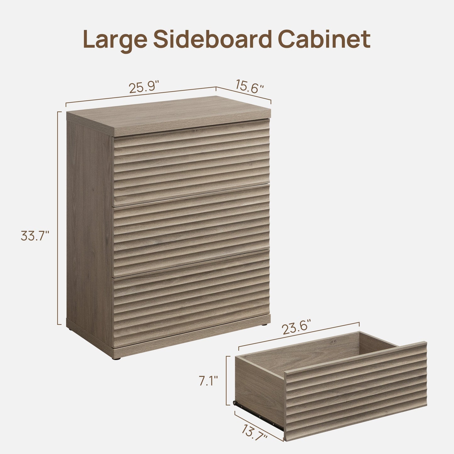 Stria Sideboard with 3 Drawers
