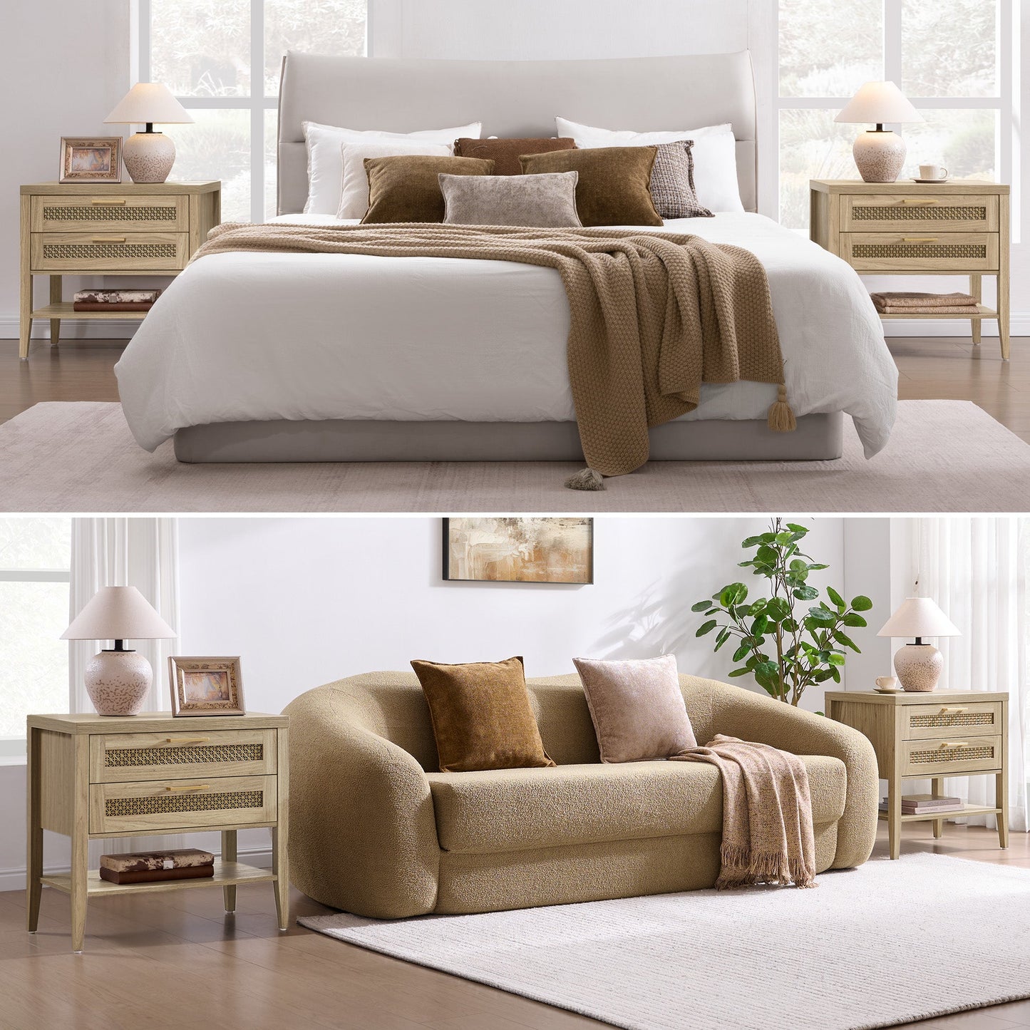 Andy Nightstand Set With 2 Doors