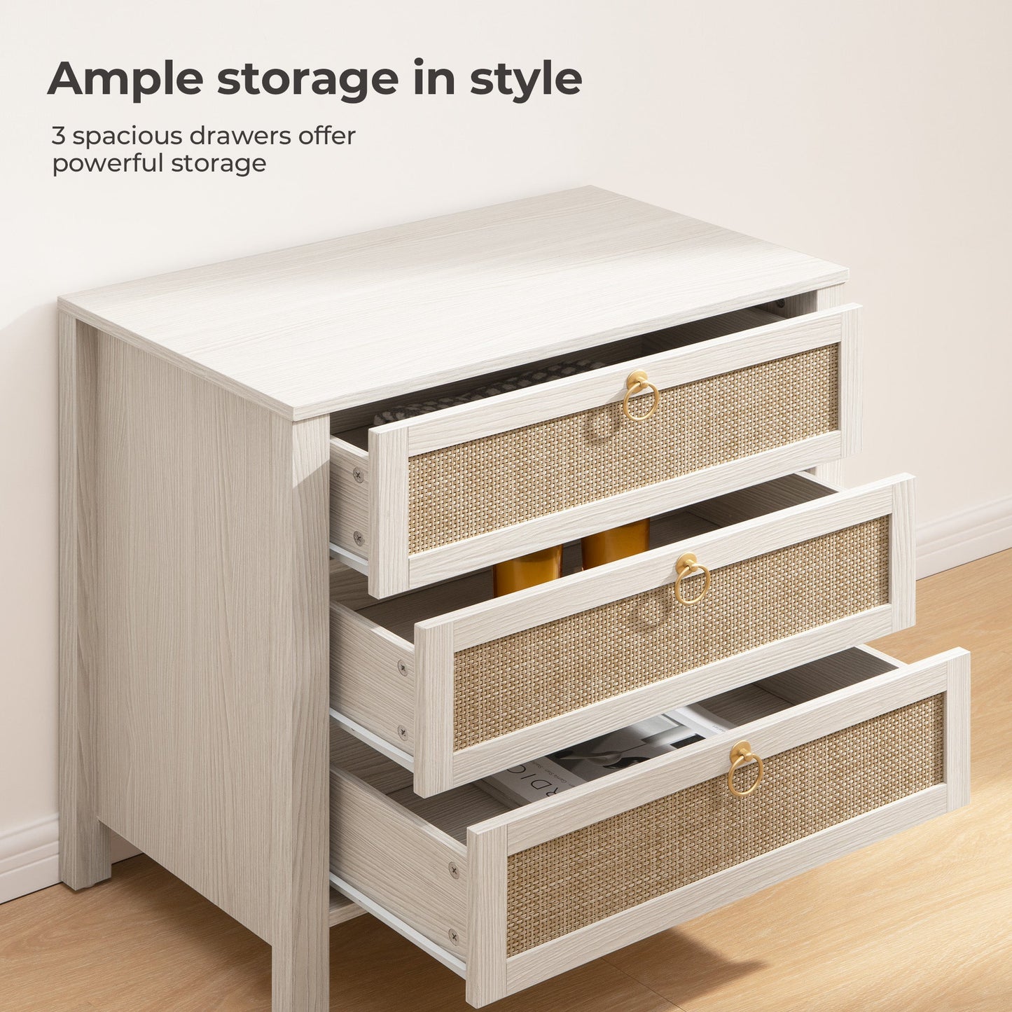 Terra Dresser and 3 Drawers Nightstands Set