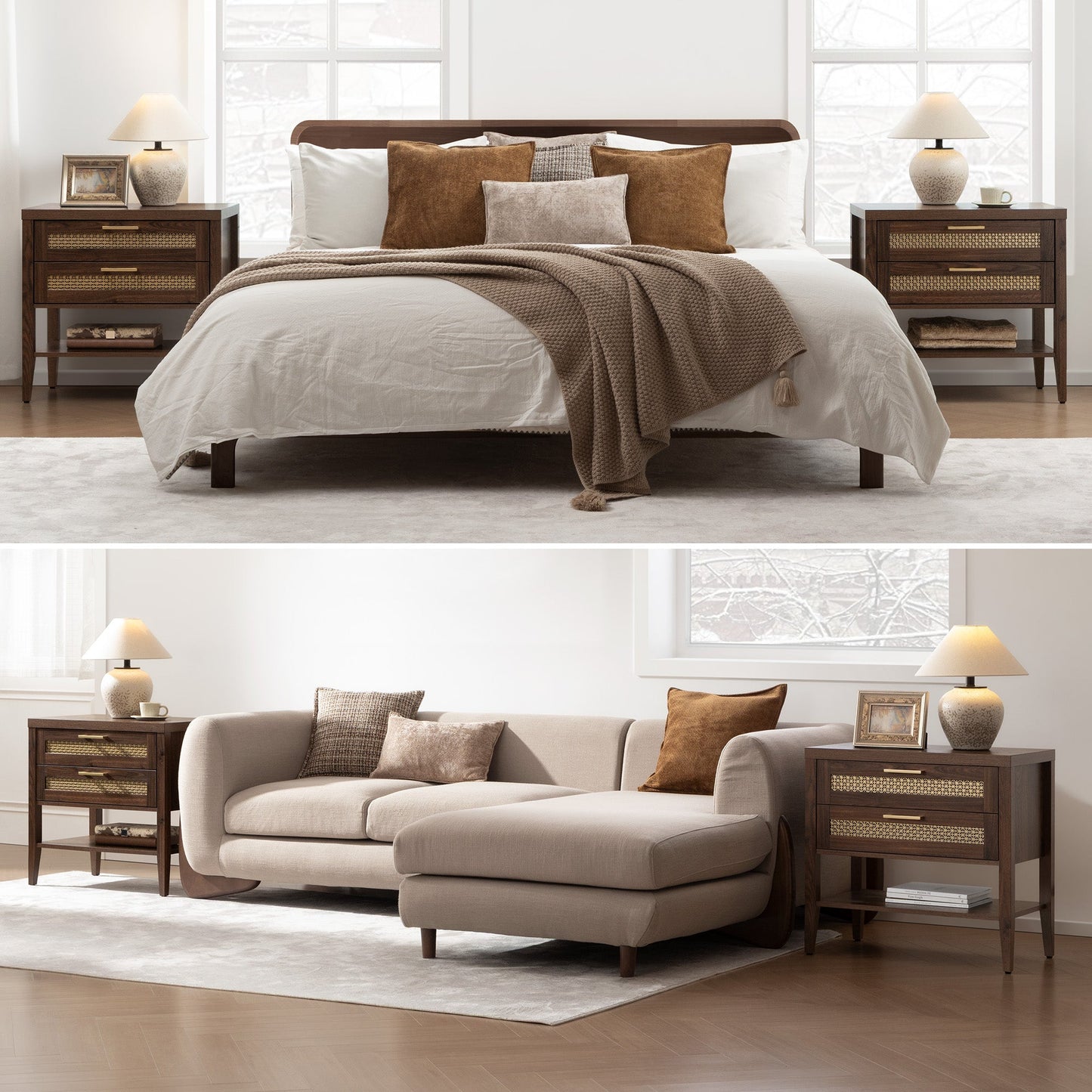 Andy Nightstand Set With 2 Doors
