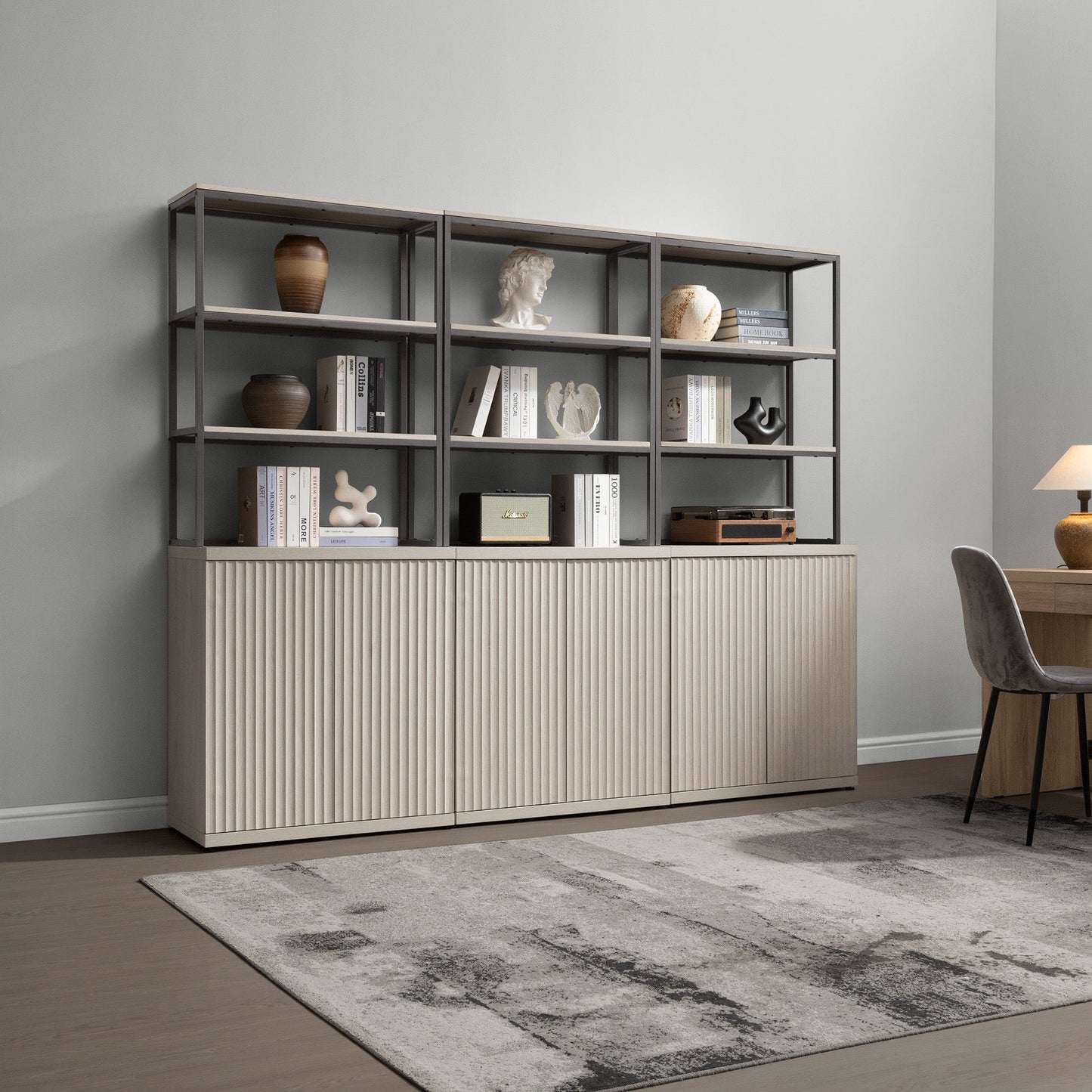 Stria Bookshelf with Storage