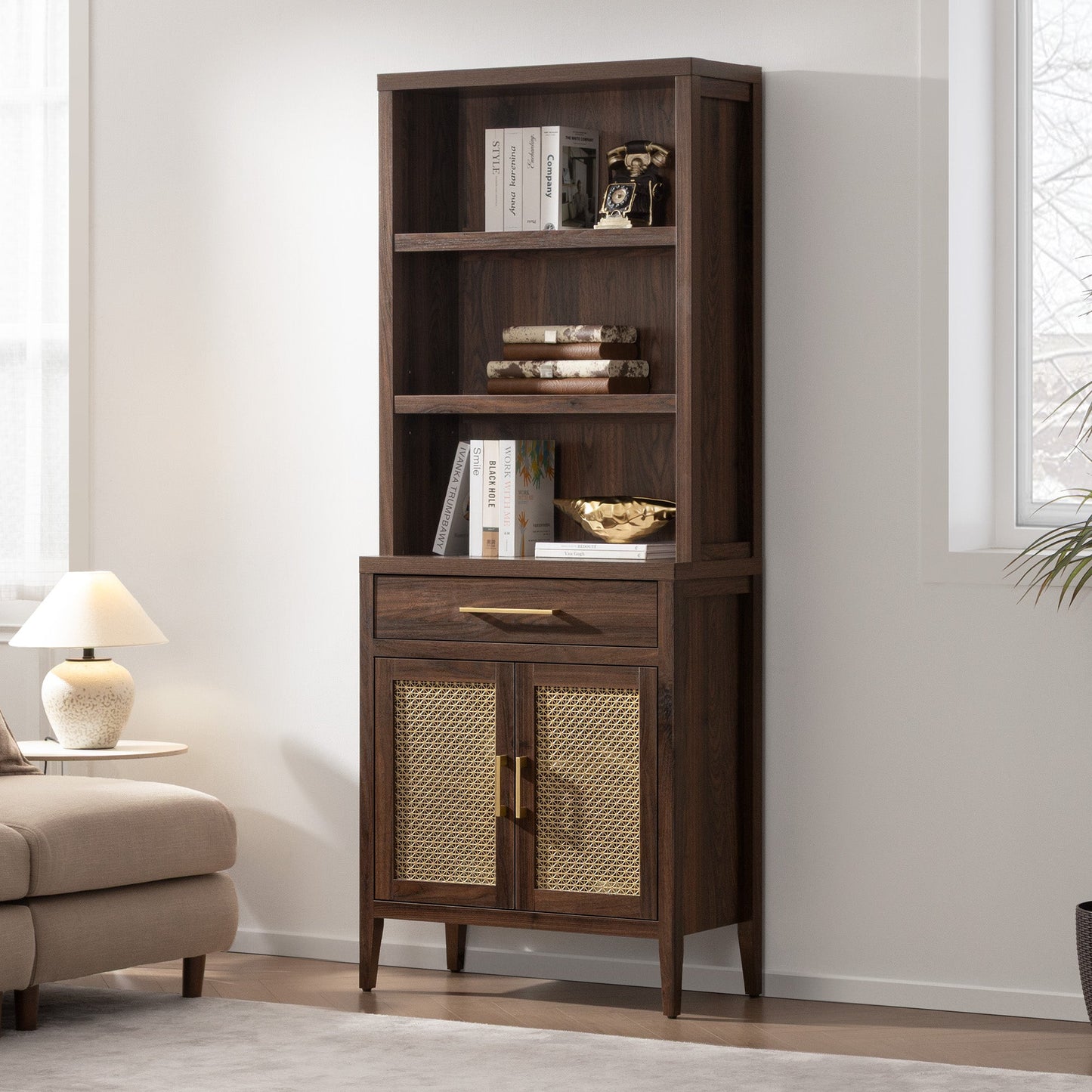 Andy TV Stand for 65 Inch TV and Bookcase Sets