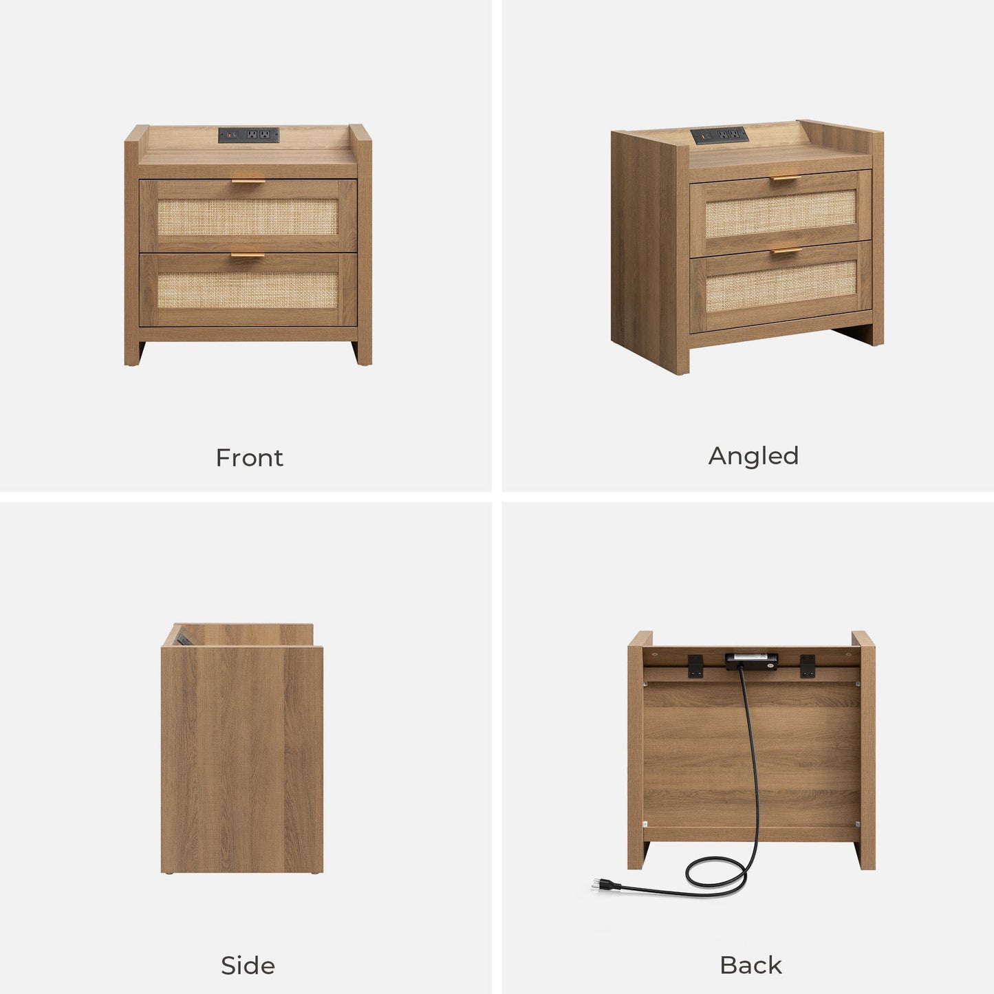 Savanna Nightstand with Charger