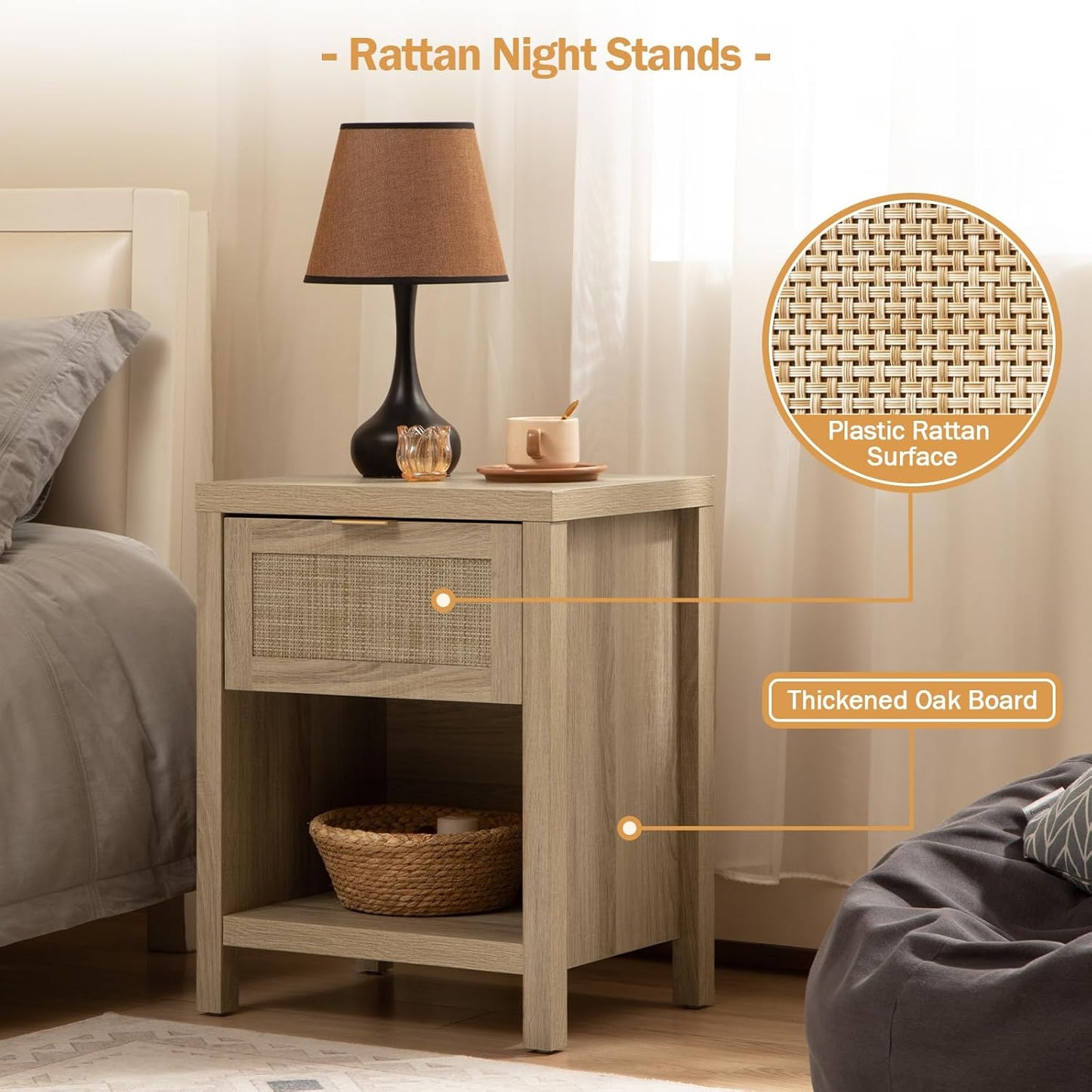 Savanna Nightstand and 6-Drawers Dresser Set