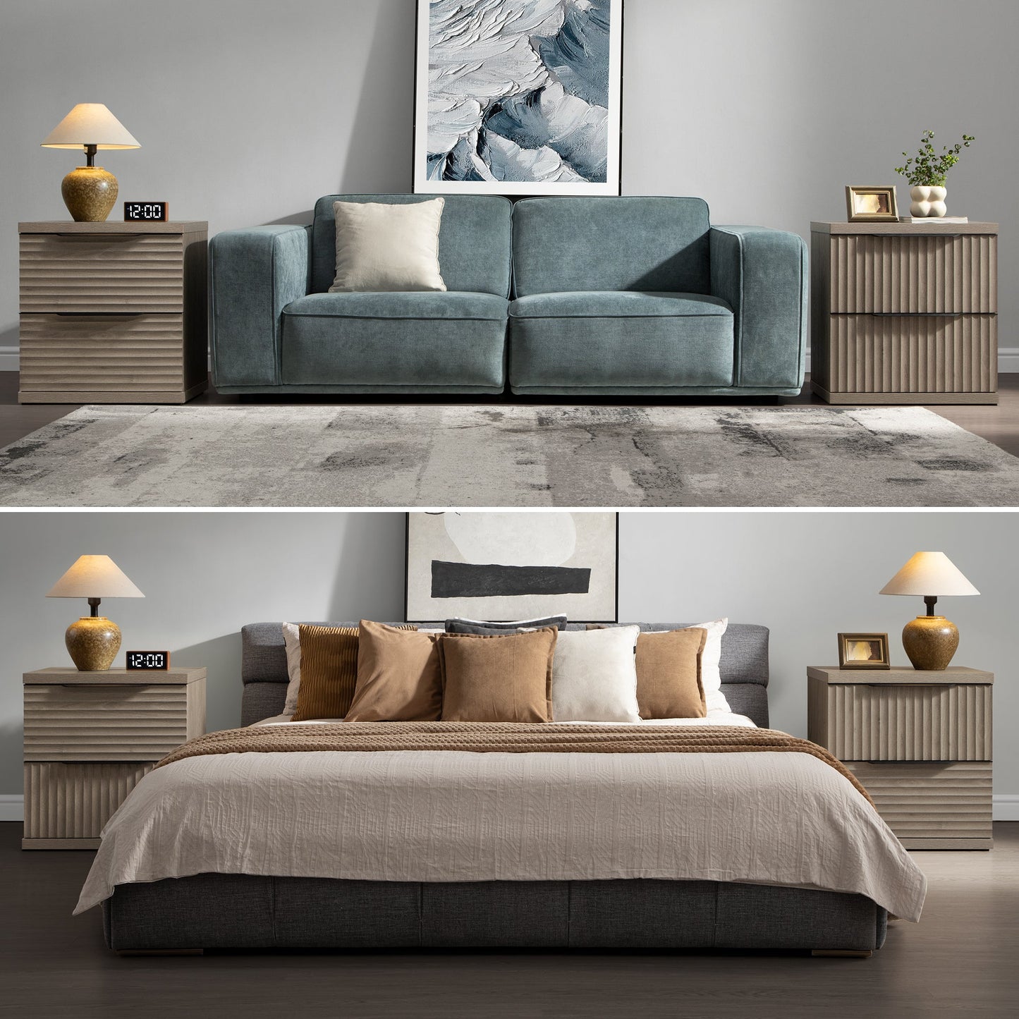 Stria Nightstand with Storage