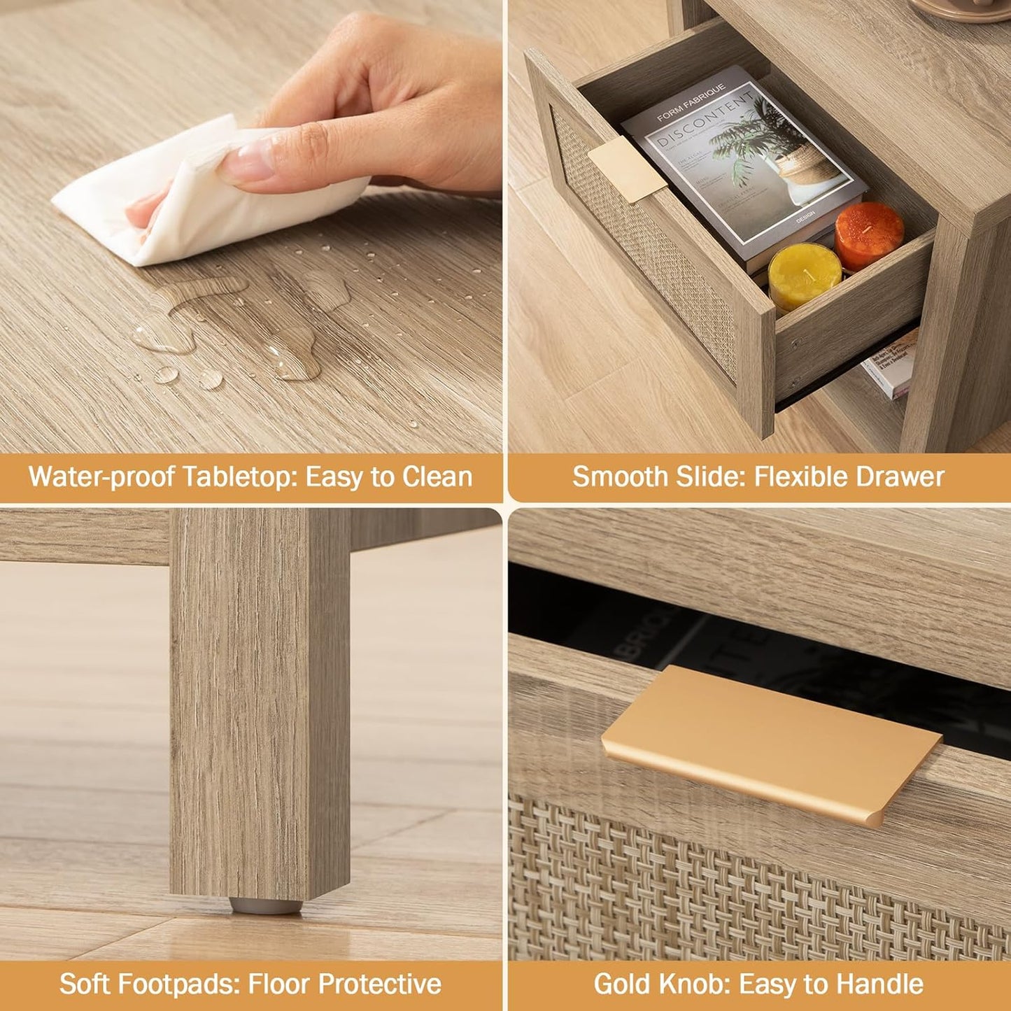 Savanna Nightstand and 6-Drawers Dresser Set