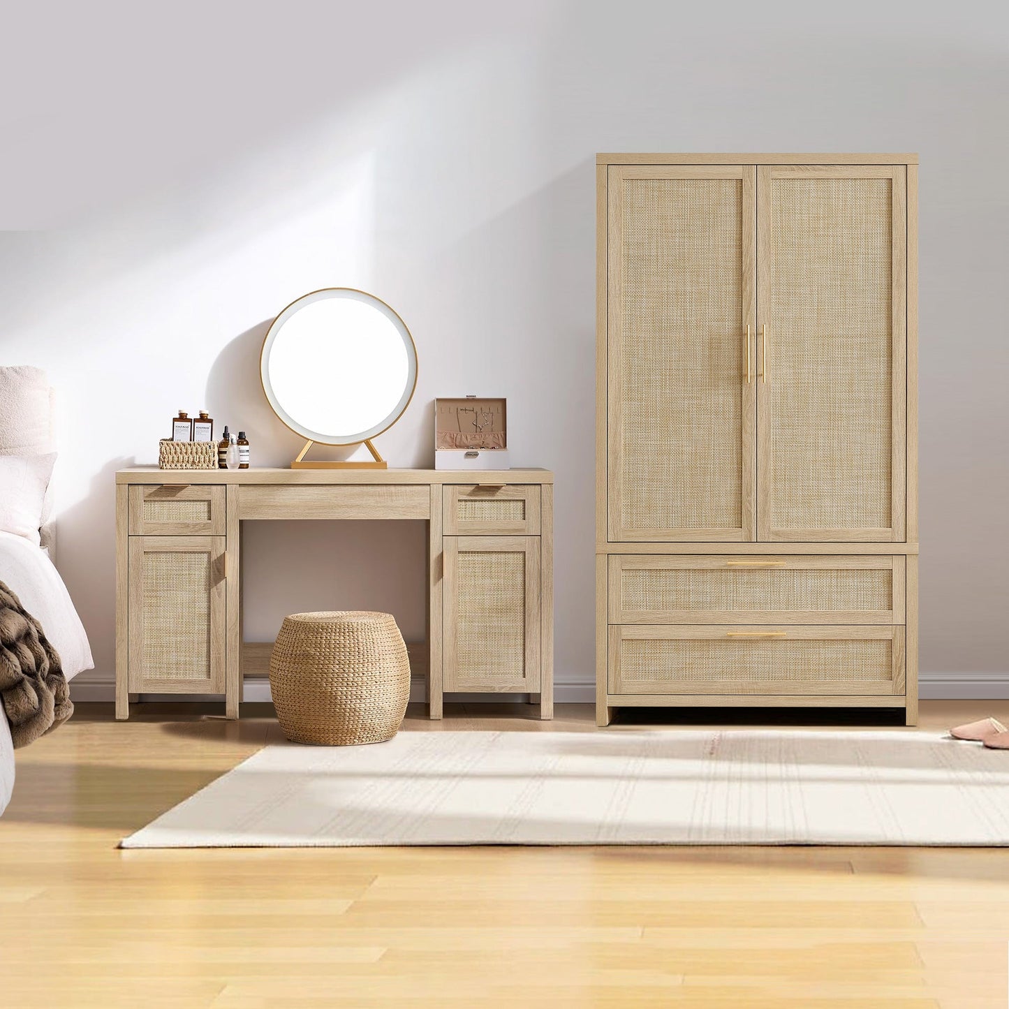 Savanna Vanity Table and Wardrobe Set
