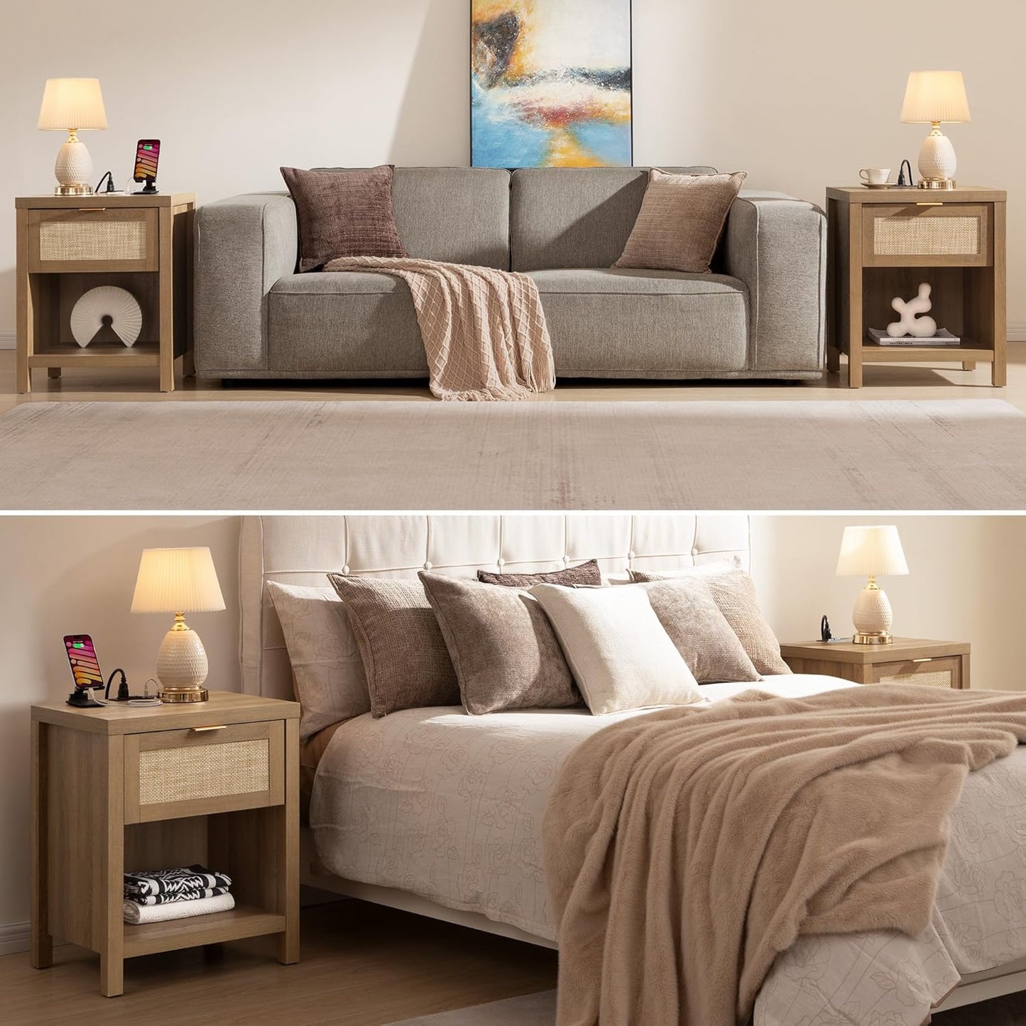 Savanna Wardrobe, Vanity Table, Nightstand with Charger Sets
