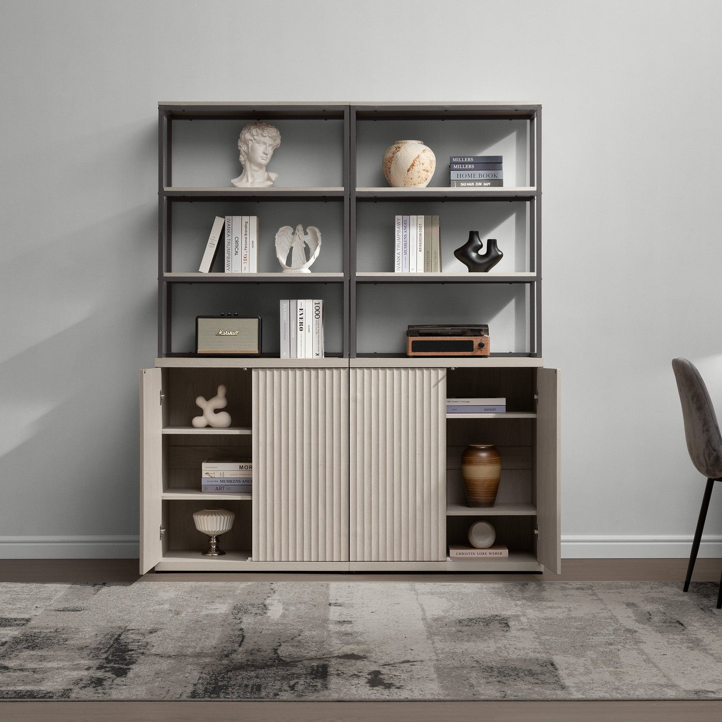 Stria Bookshelf with Storage