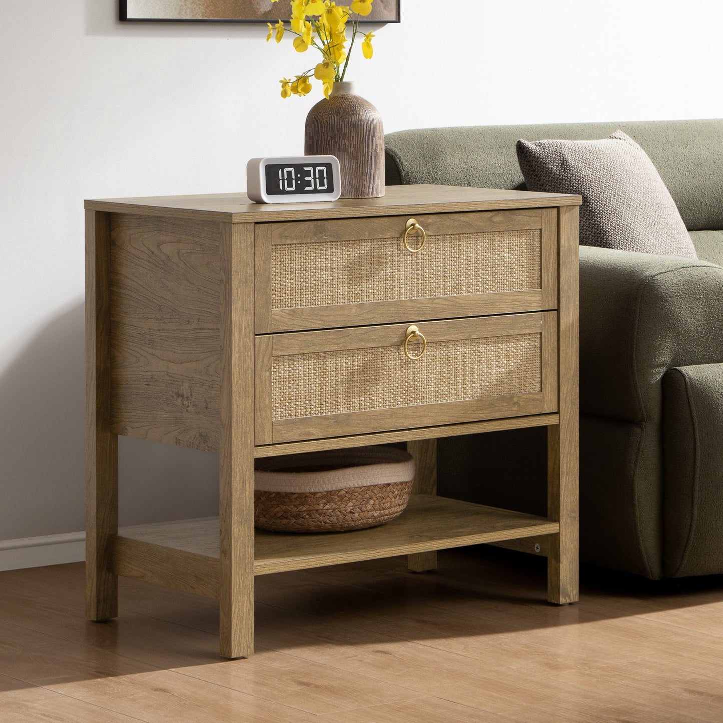 Terra White Nightstand, 25.6Inch Height