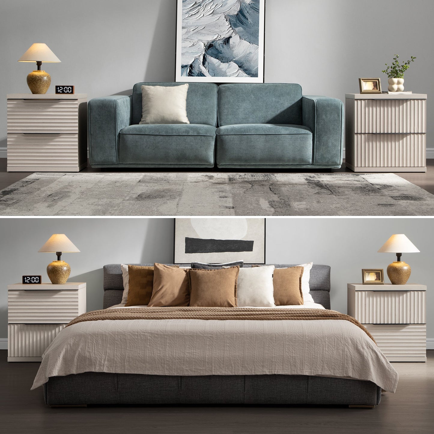 Stria Nightstand with Storage