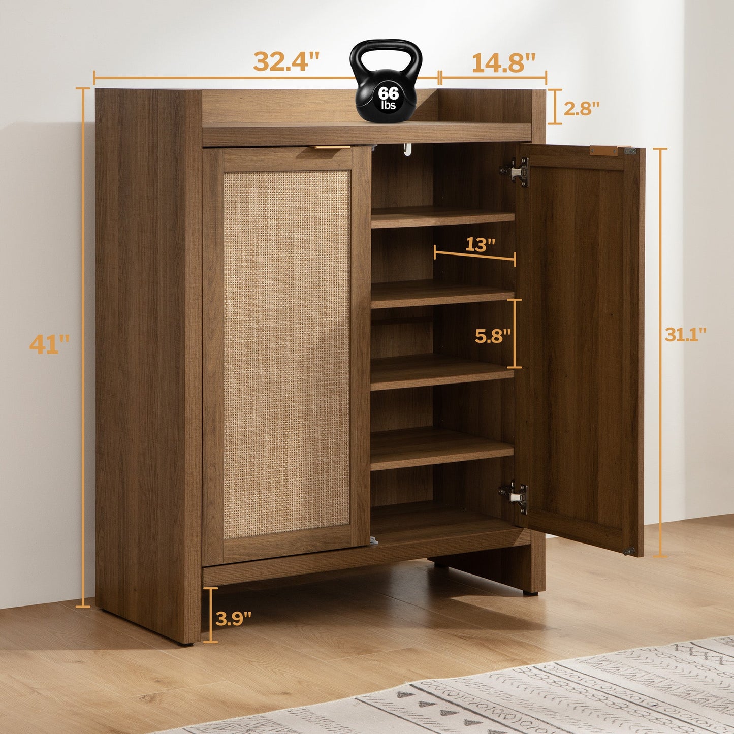 Savanna Shoe Cabinet, 24 Pairs Shoes