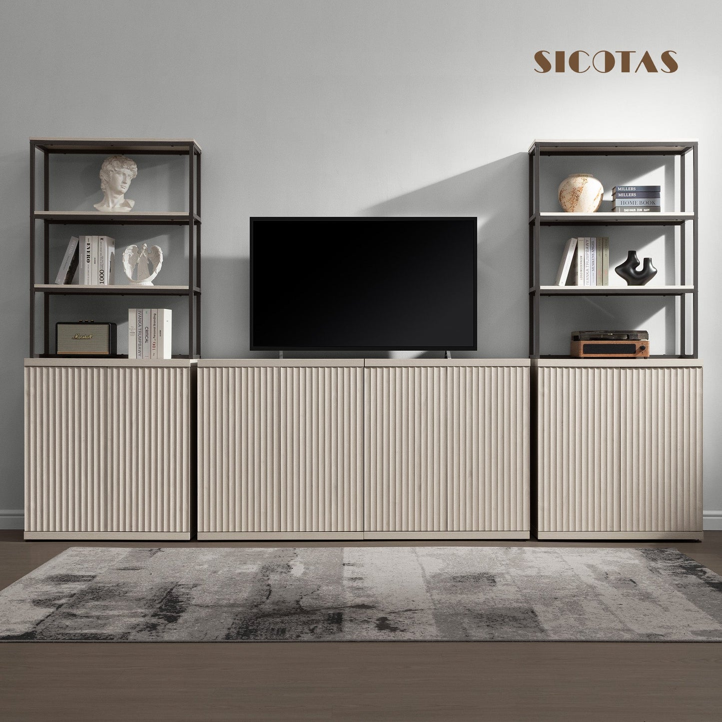 Stria Bookshelf with Storage