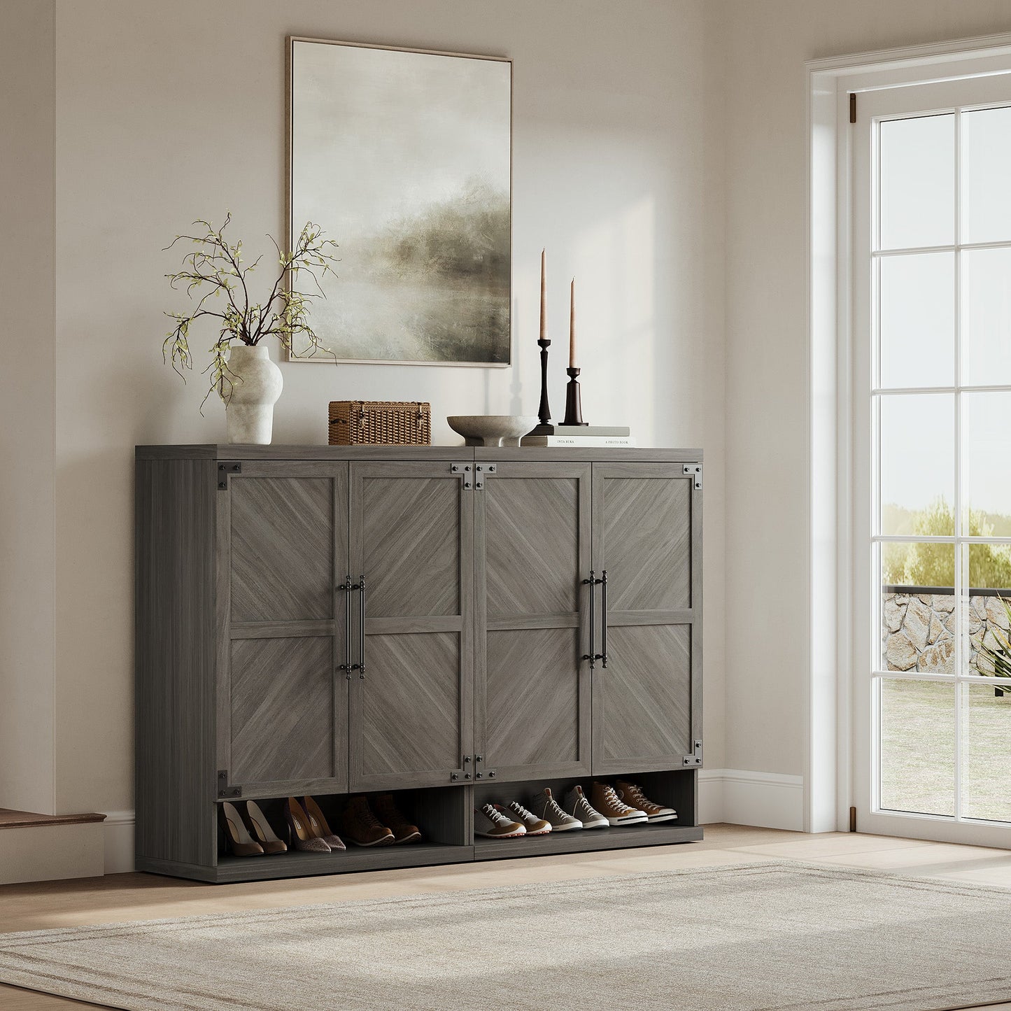 Willow Shoe Cabinet with 2 Doors for Entryway