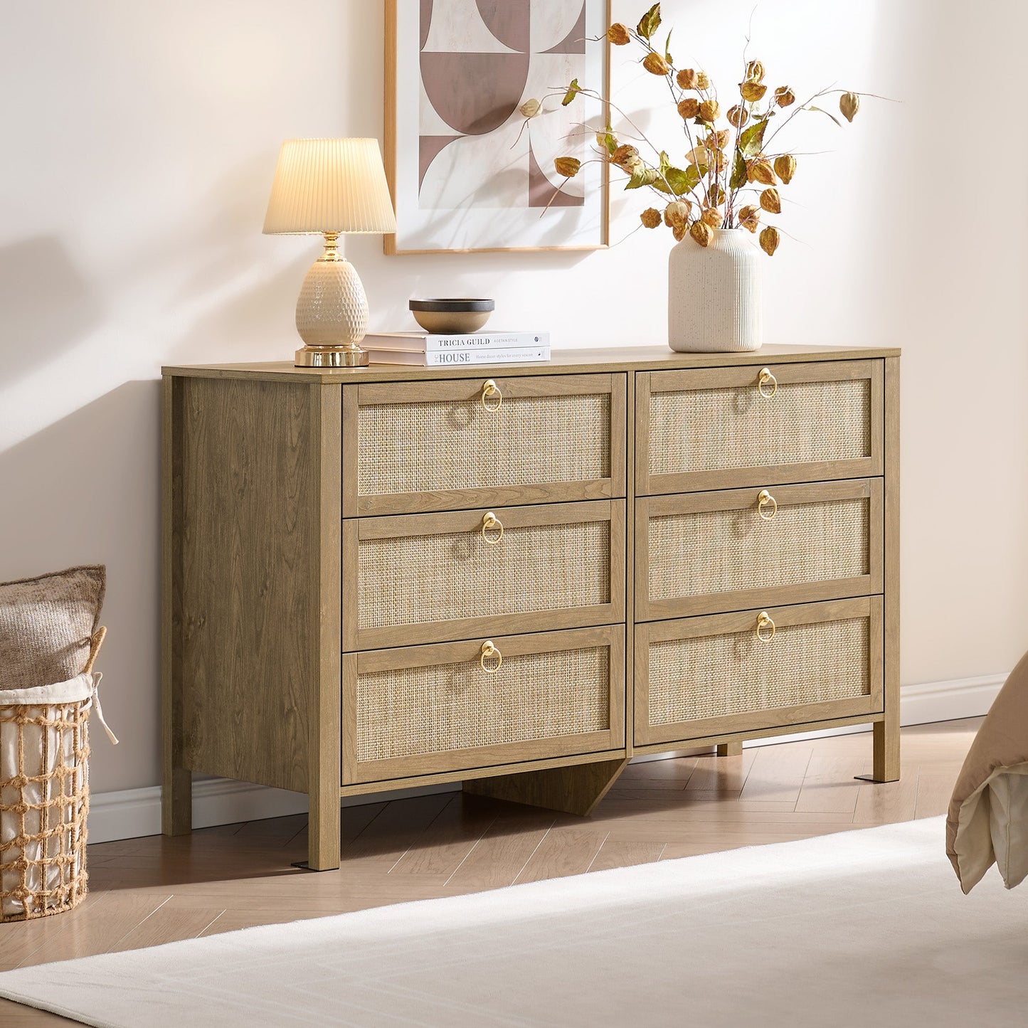 Terra White 6-Drawer Dresser
