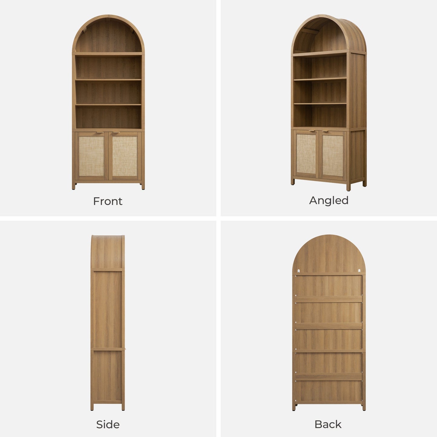 Savanna Arched Bookcase, 84.2Inch Height