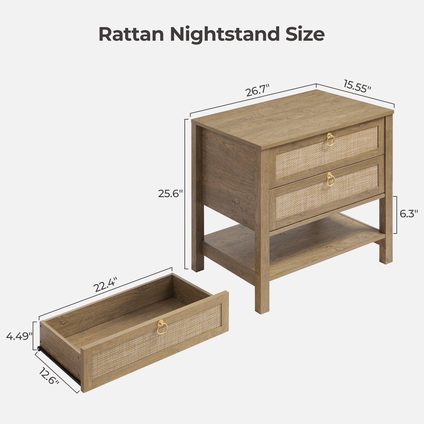 Terra Rattan Dresser and Nightstands Set