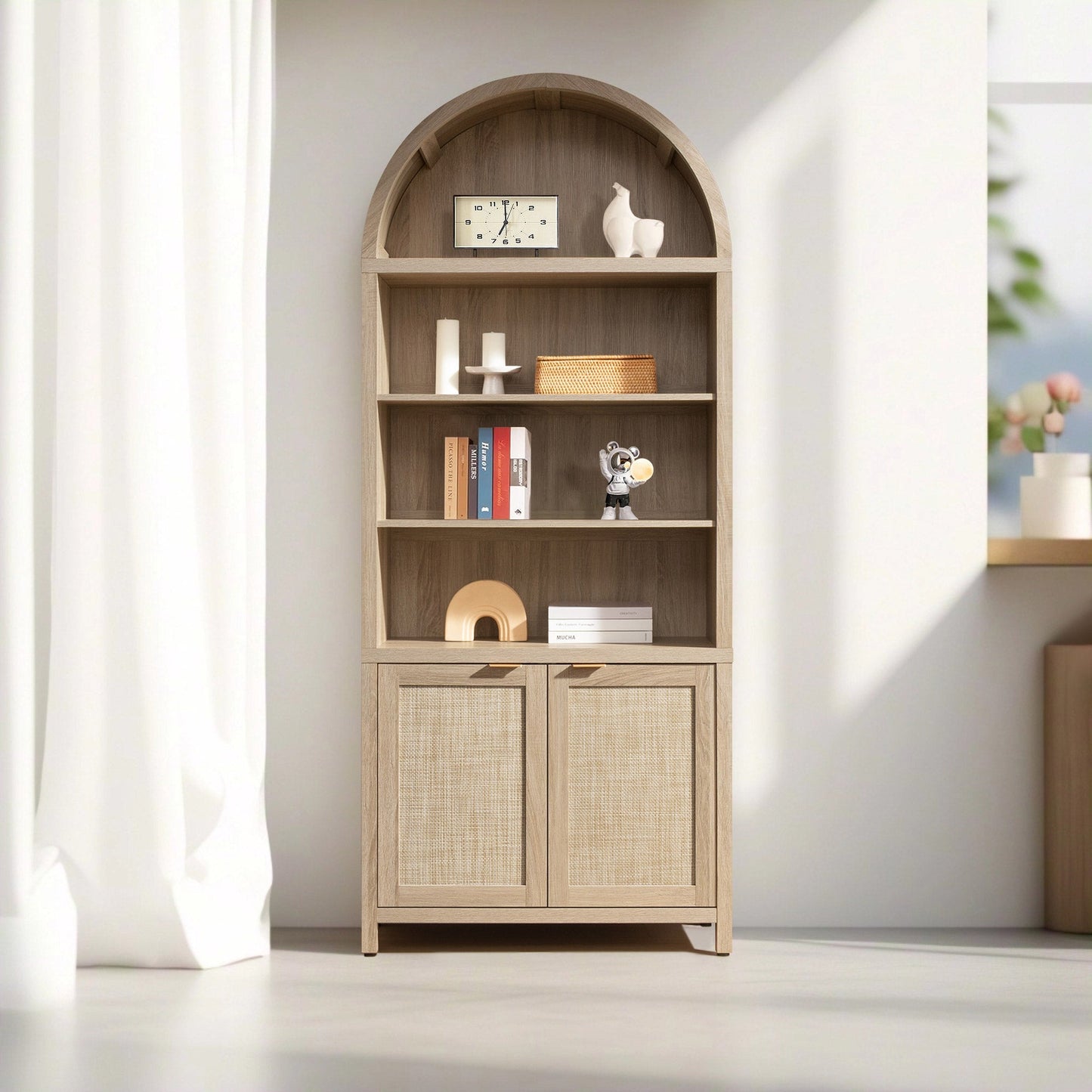 Savanna Arched Bookcase, 84.2Inch Height