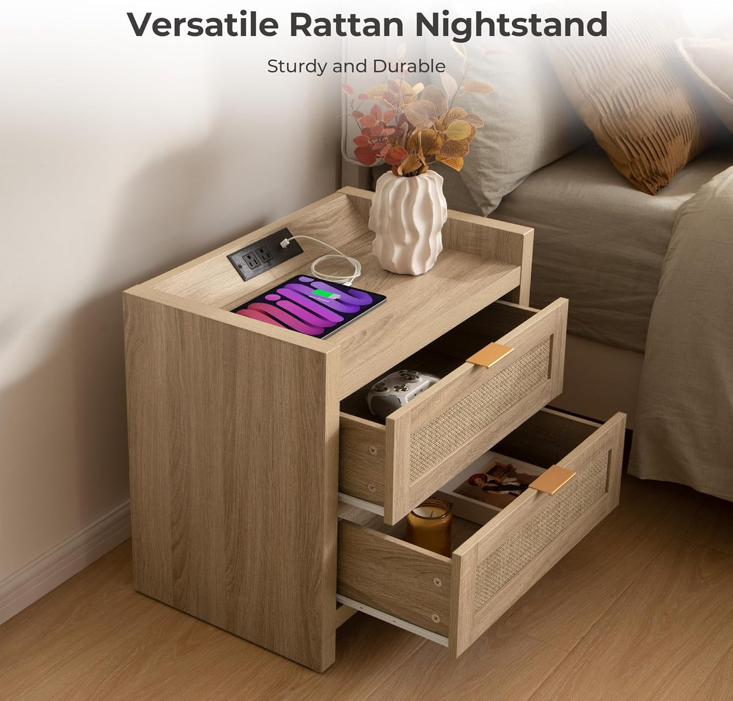 Savanna Makeup Vanity, Wardrobe and 2 Drawers Nightstands Set