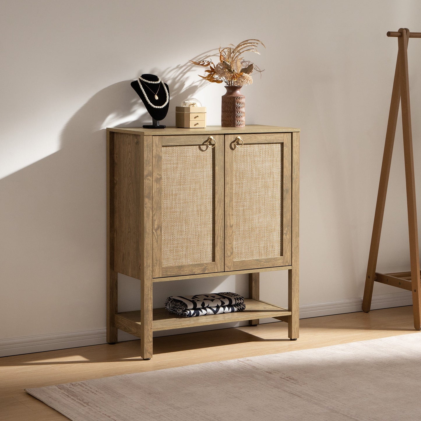 Terra Black Shoe Cabinet, 2 Doors