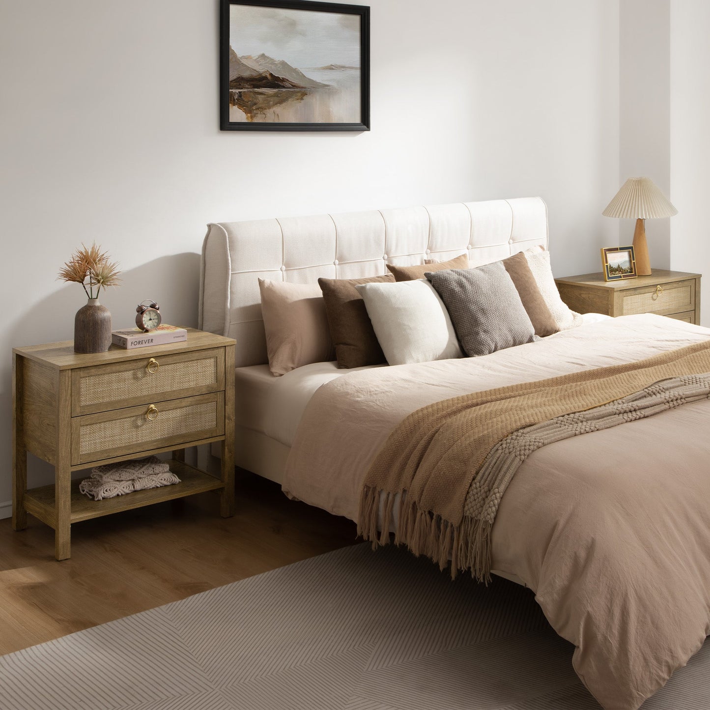 Terra White Nightstand, 25.6Inch Height