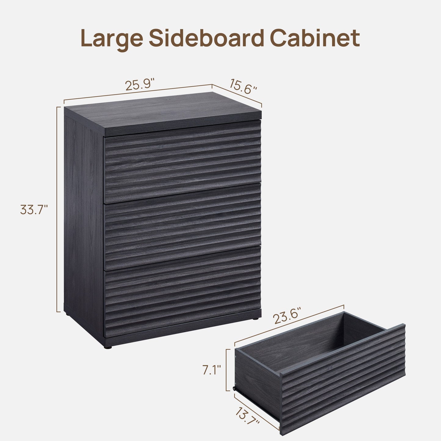 Stria Dresser and Night Tables Set