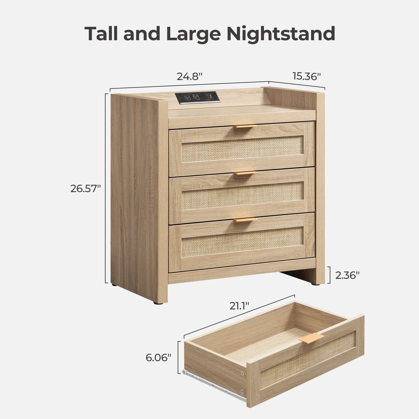 Savanna Rattan Dresser and Nightstands Set