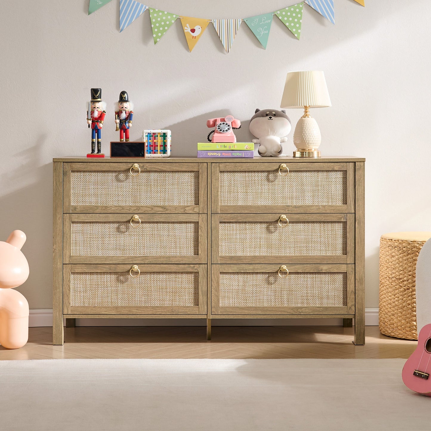 Terra White 6-Drawer Dresser
