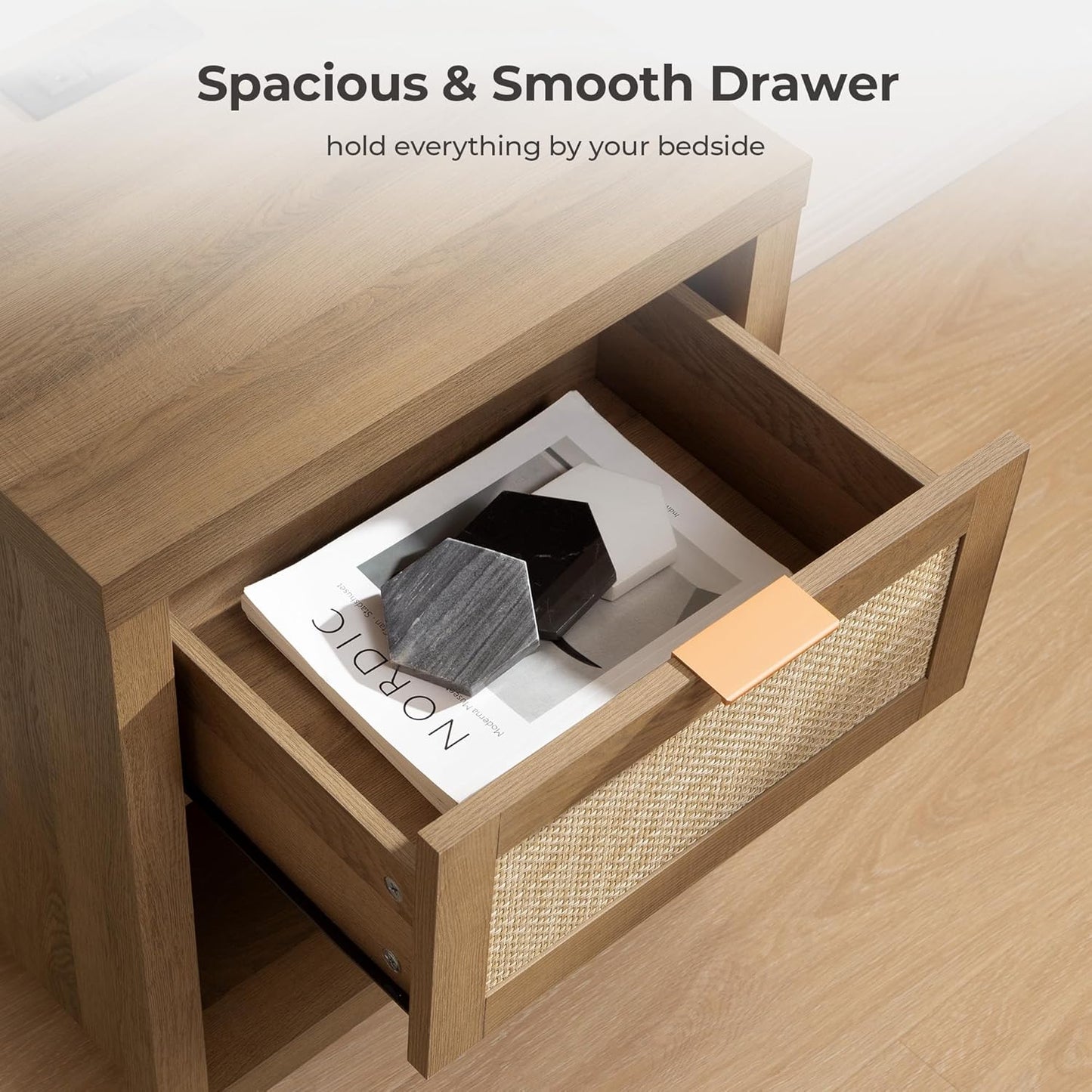 Savanna Wardrobes Closet, Dresser and Nightstand with Charging Set