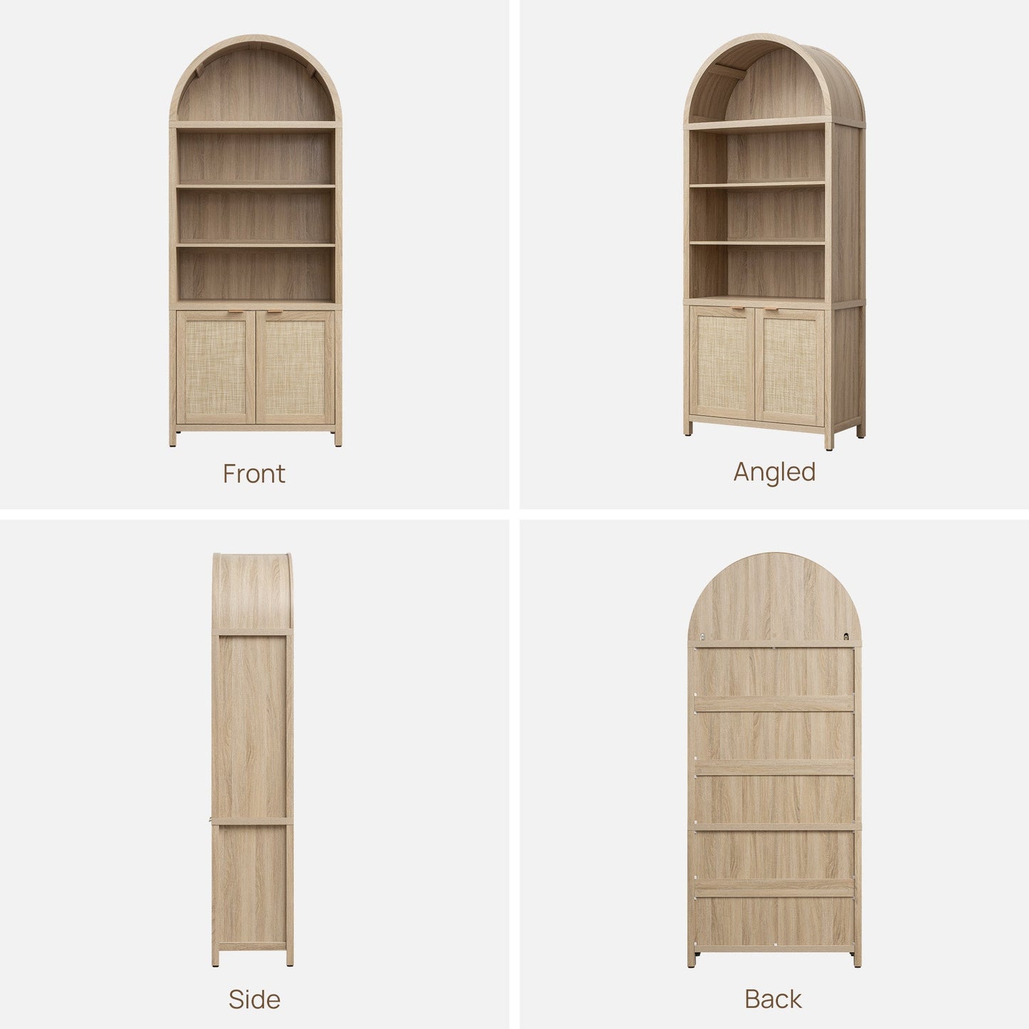 Savanna Arched Bookcase with Doors