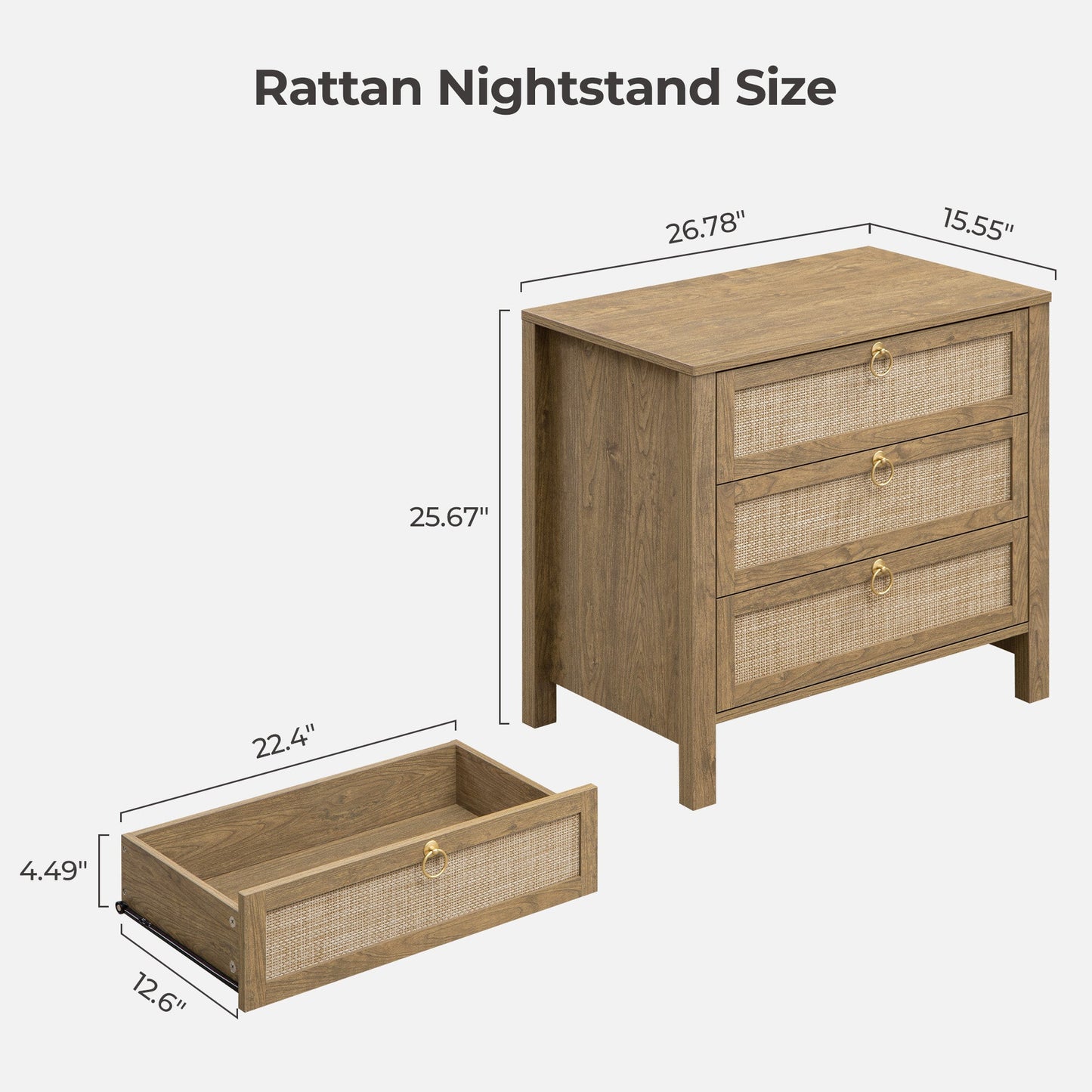 Terra Dresser and 3 Drawers Nightstands Sets