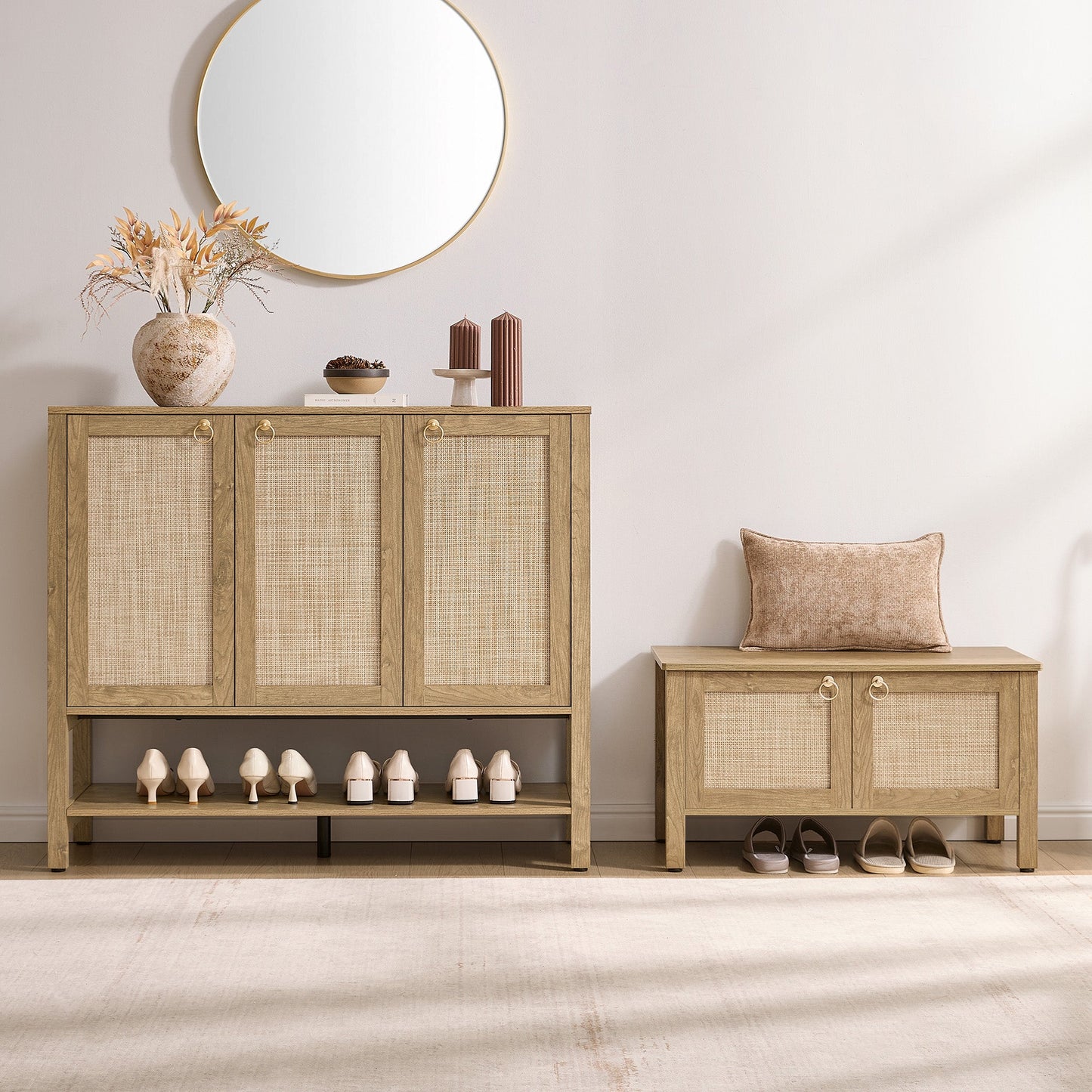 Terra Rattan Shoe Cabinet with Storage
