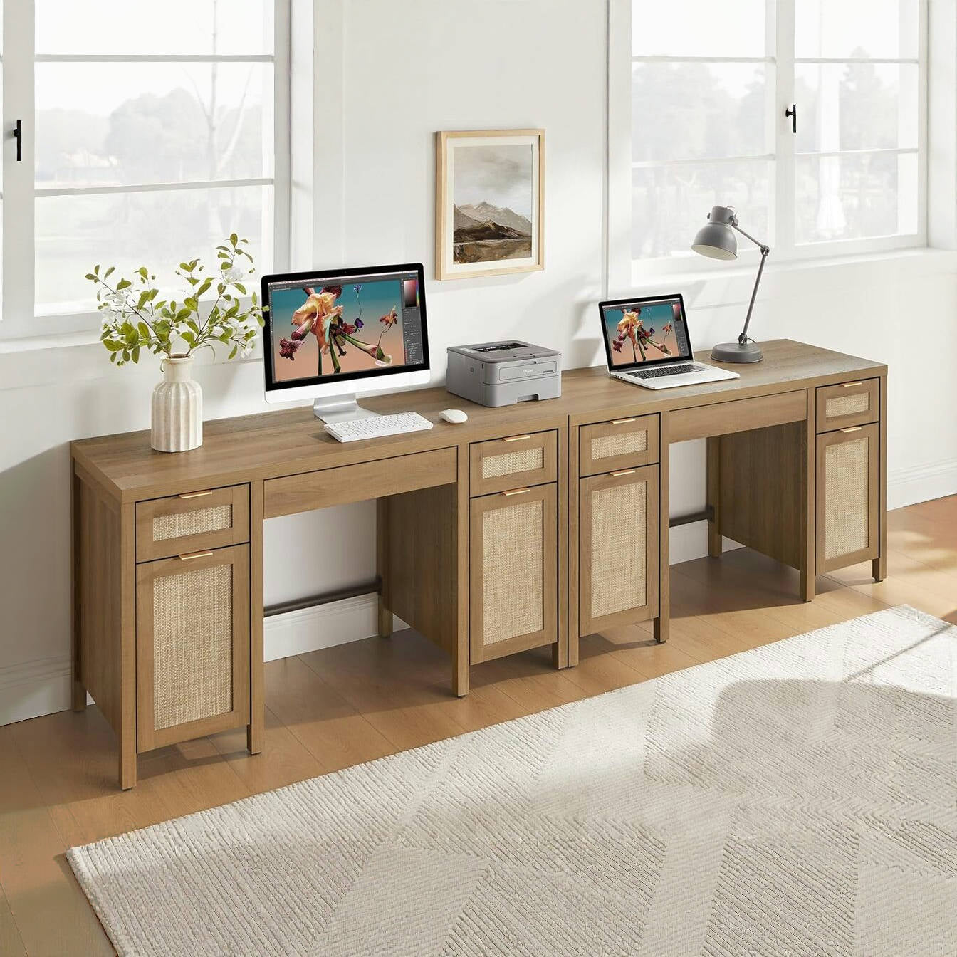 Savanna Office Table with Drawers