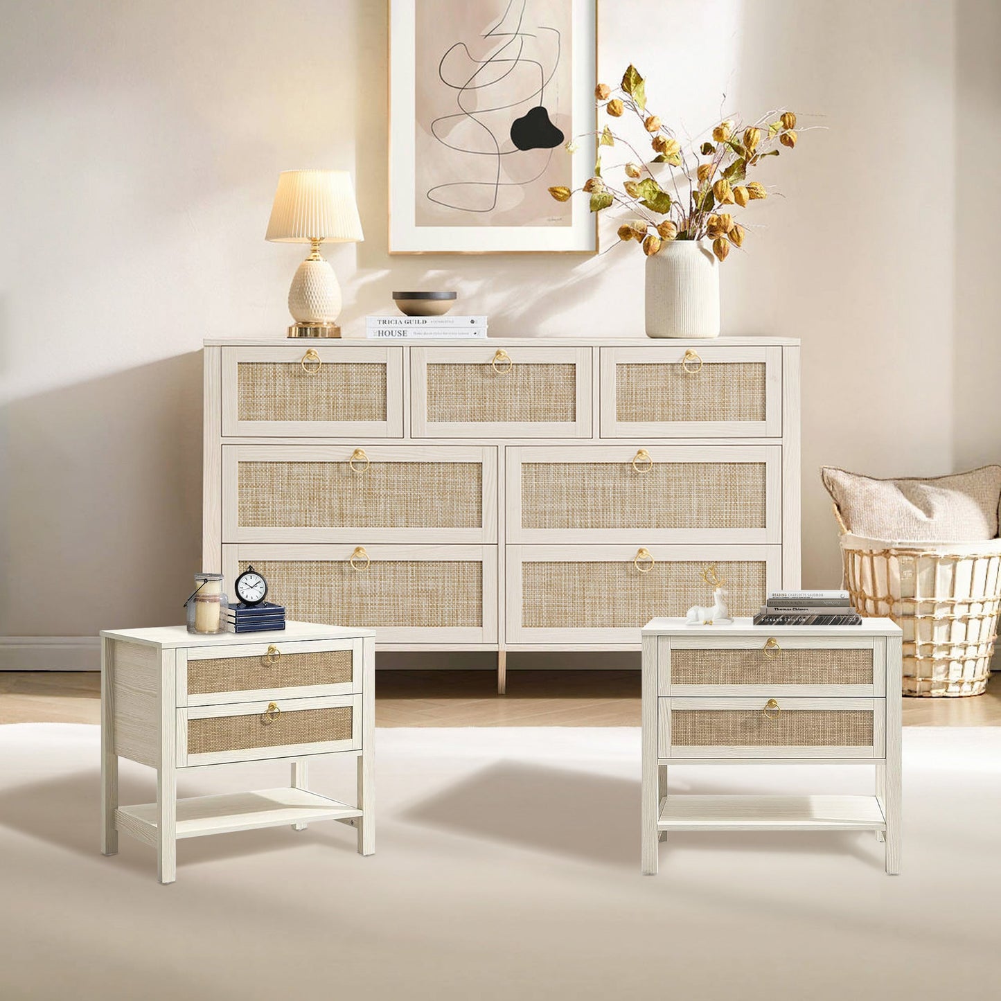 Terra Rattan Dresser and Nightstands Set