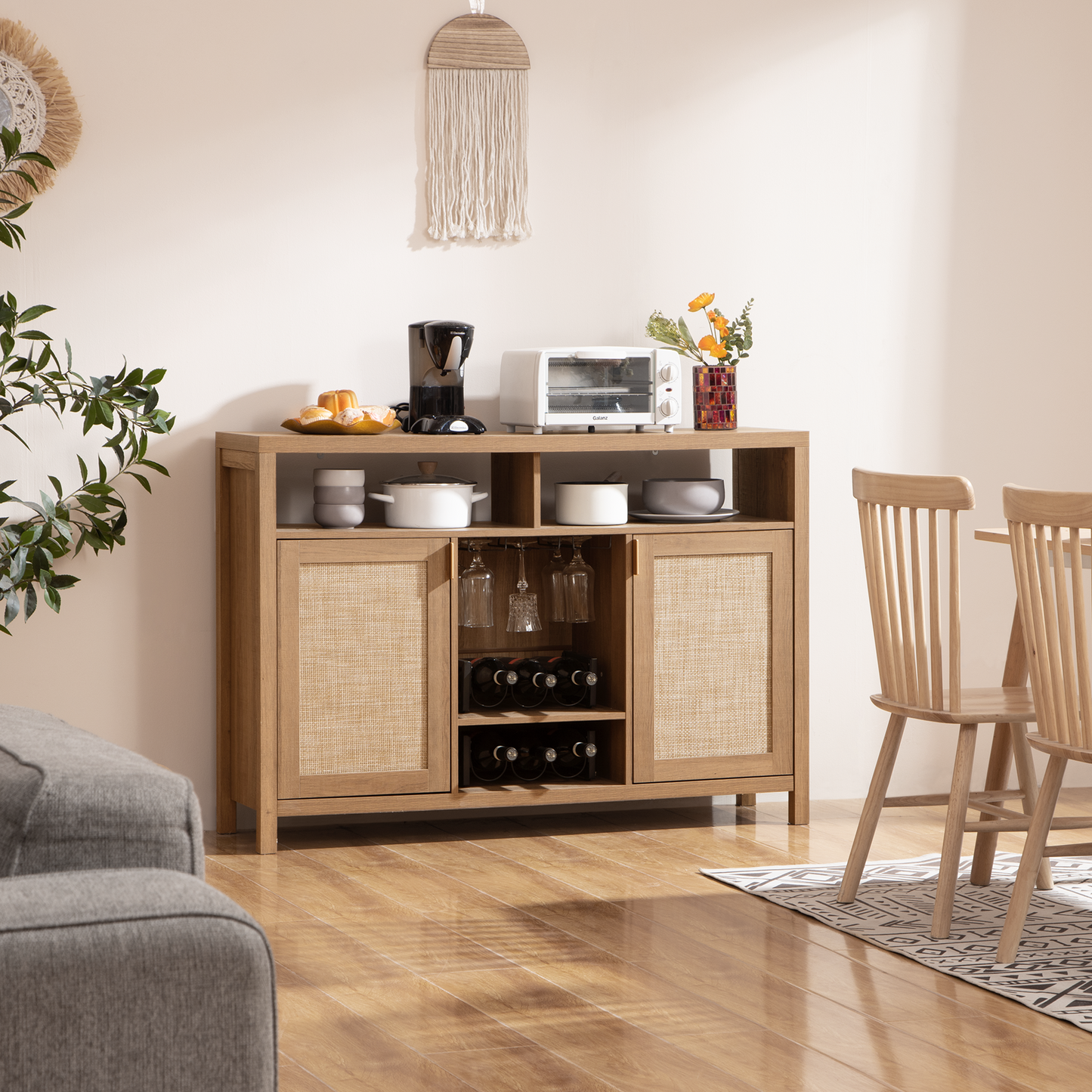 Savanna Bar Cabinet with Glass Holder