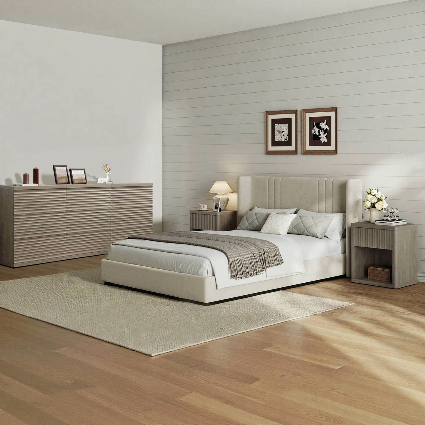 Stria Dresser and Night Tables Set