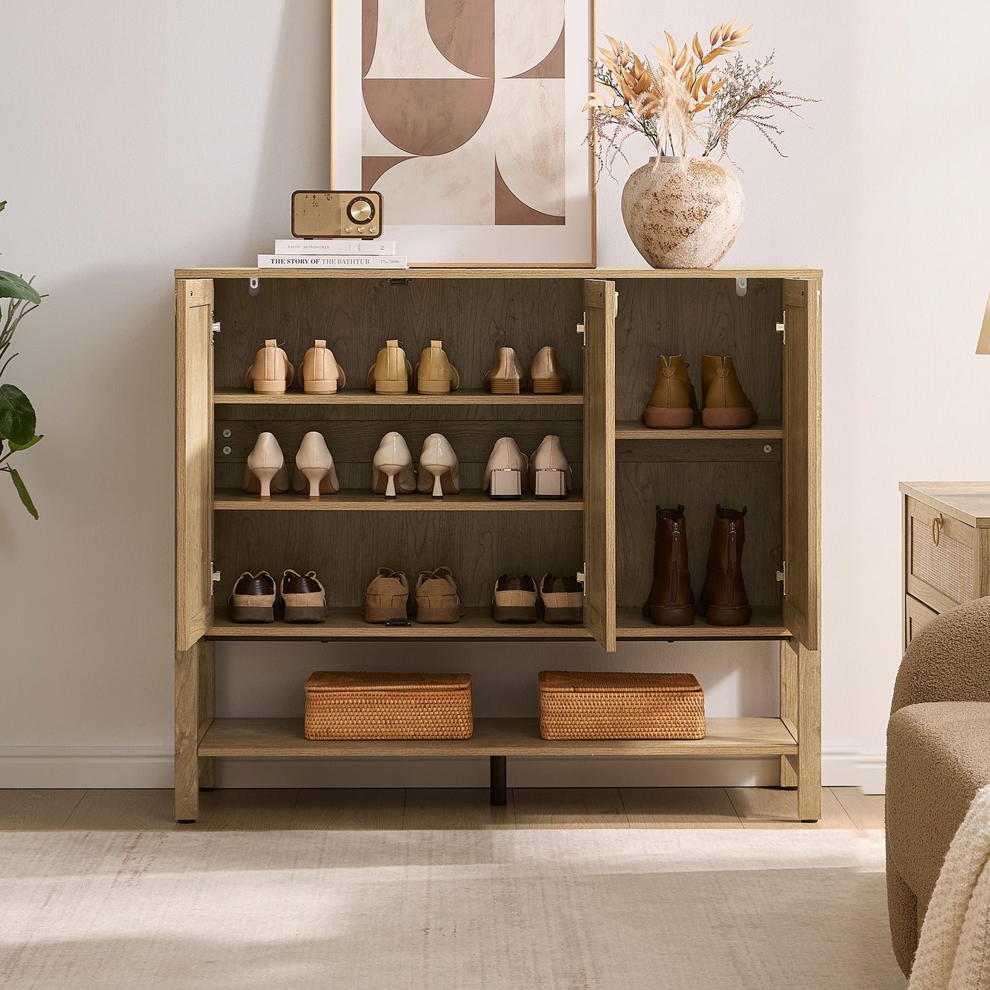 Terra Rattan Shoe Cabinet with Storage